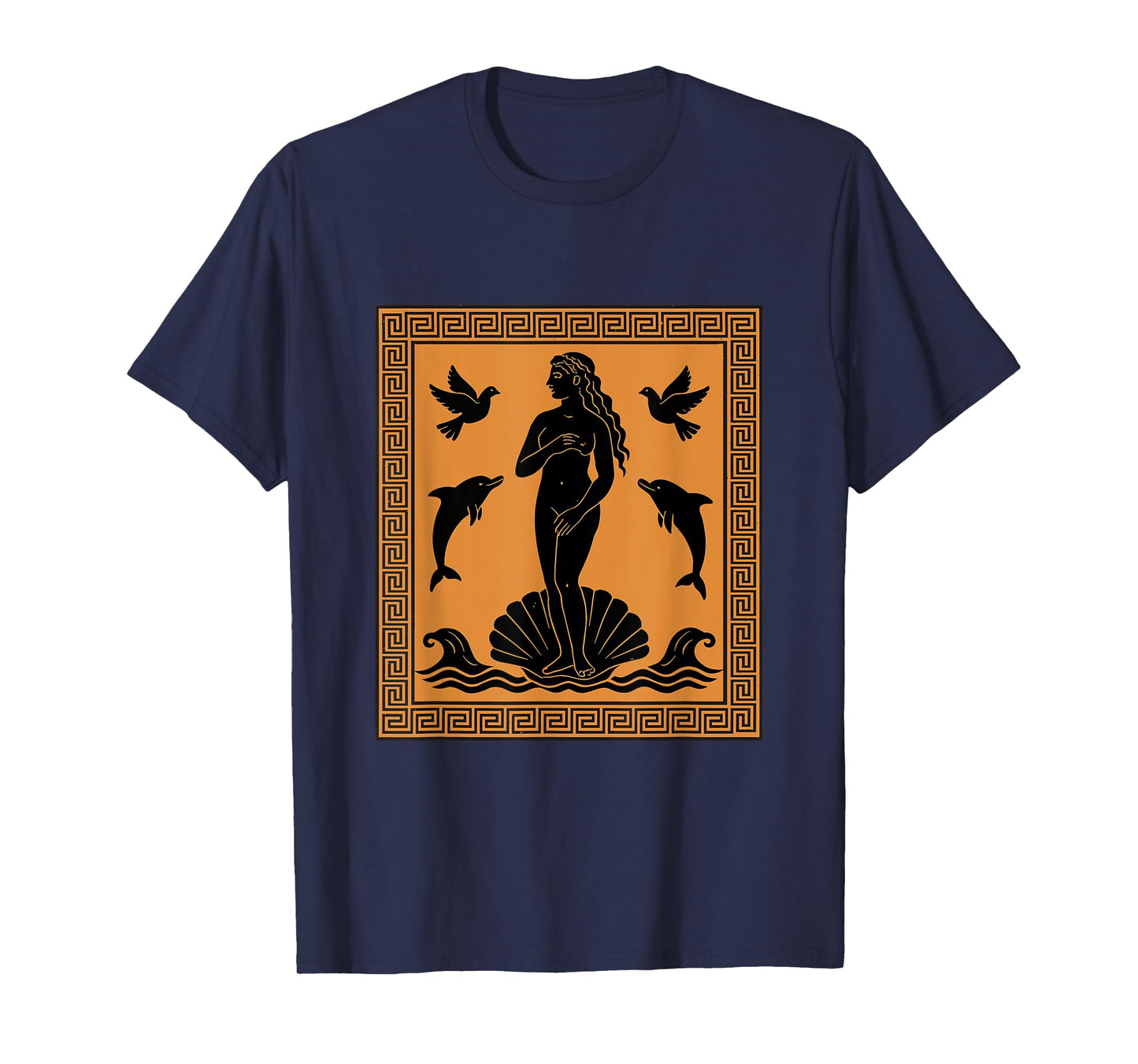 Aphrodite Aesthetic Goddess Dolphins Birds Greek Mythology T-Shirt