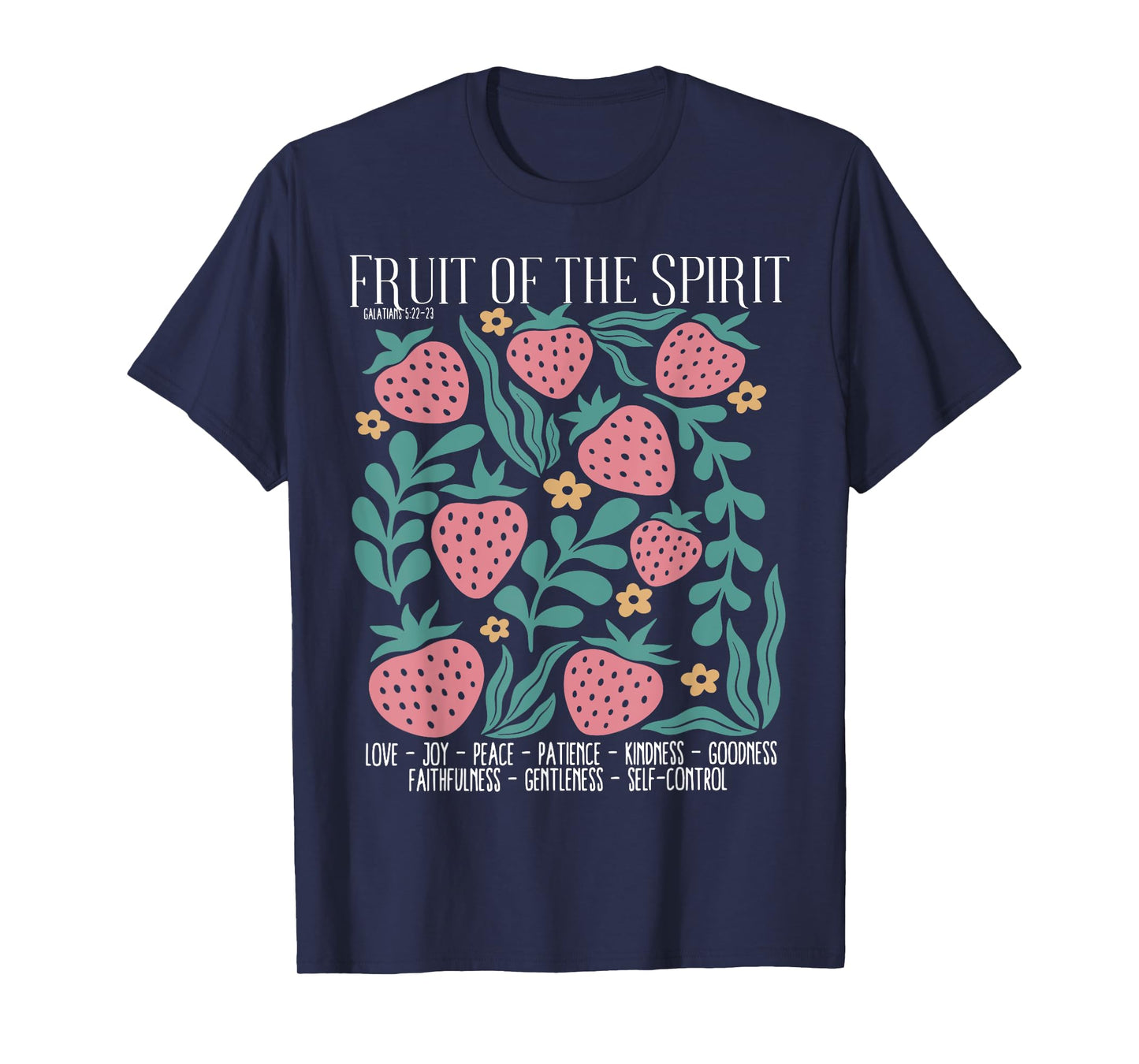 Retro Fruit Of The Spirit Strawberry Bible Verse Christian T-Shirt