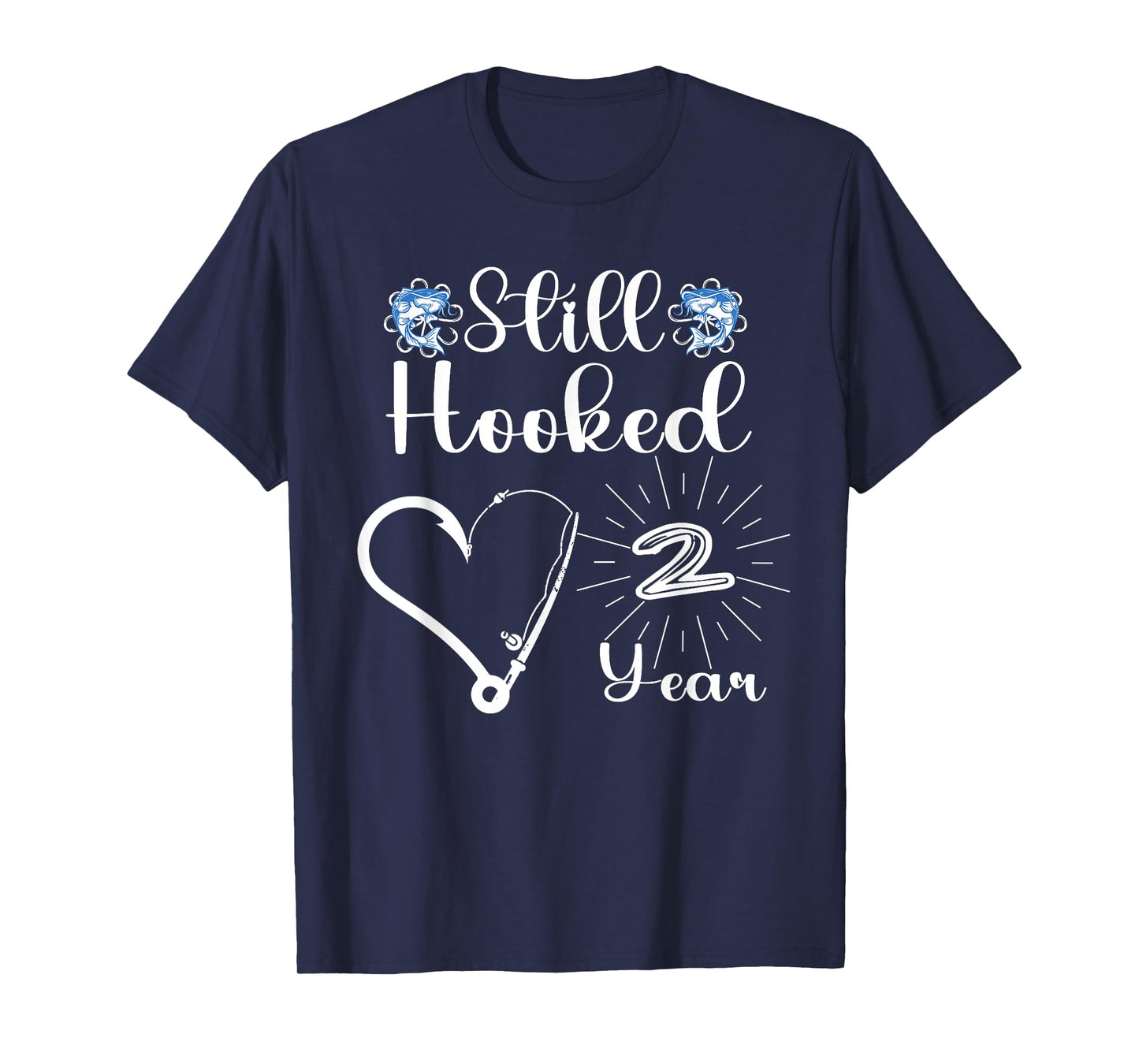 Married 2 Year - Fishing Couple - 2nd Wedding Anniversary T-Shirt