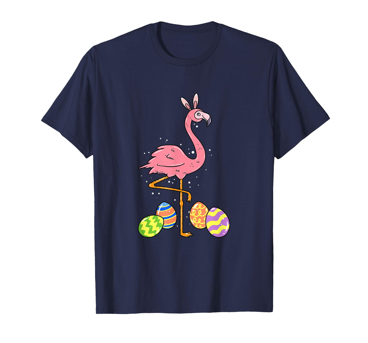 Easter Flamingo Easter Bunny Egg Basket Funny Easter T-Shirt