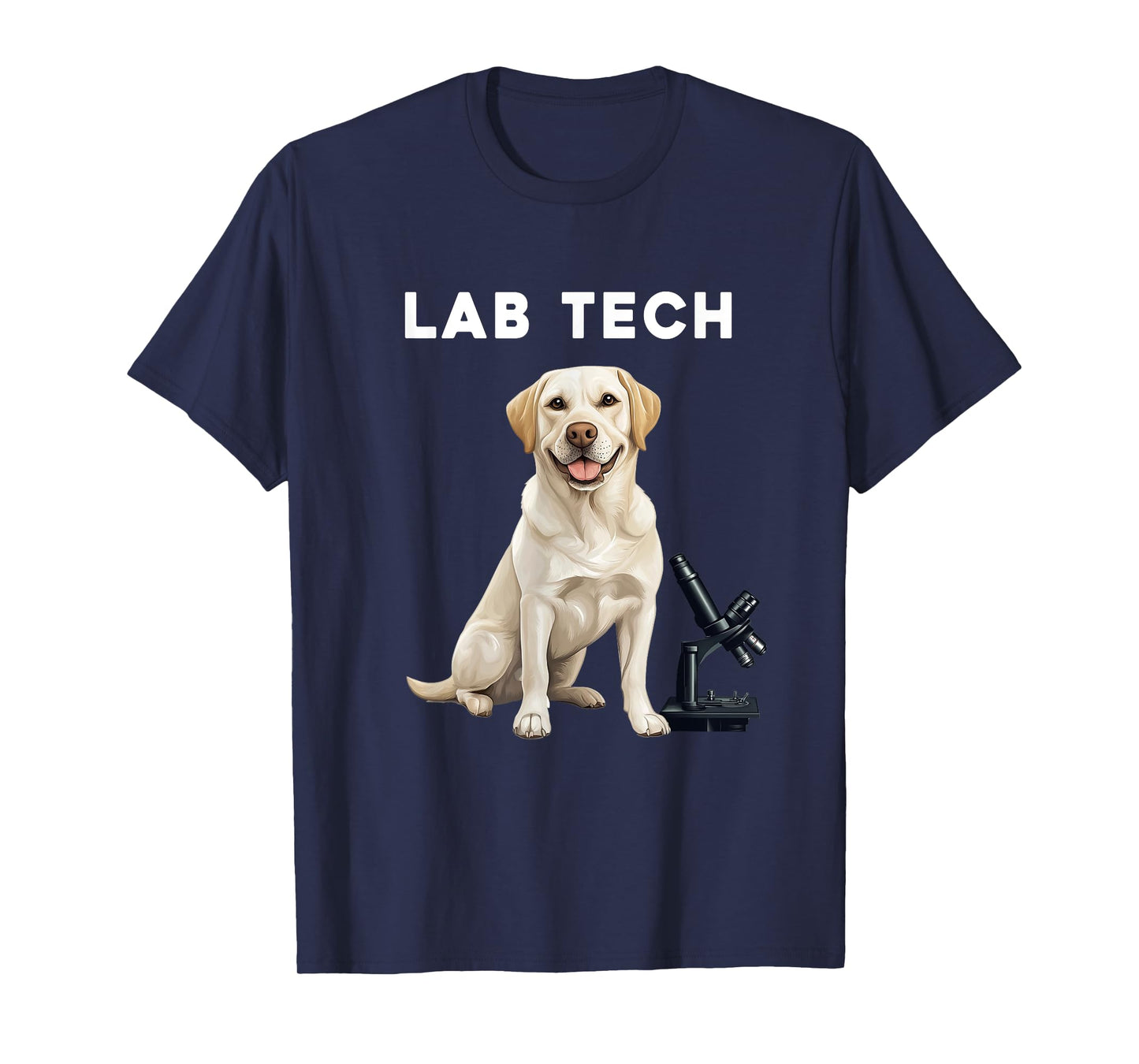 Funny Lab Tech Design featuring a Labrador Dog for Scientist T-Shirt
