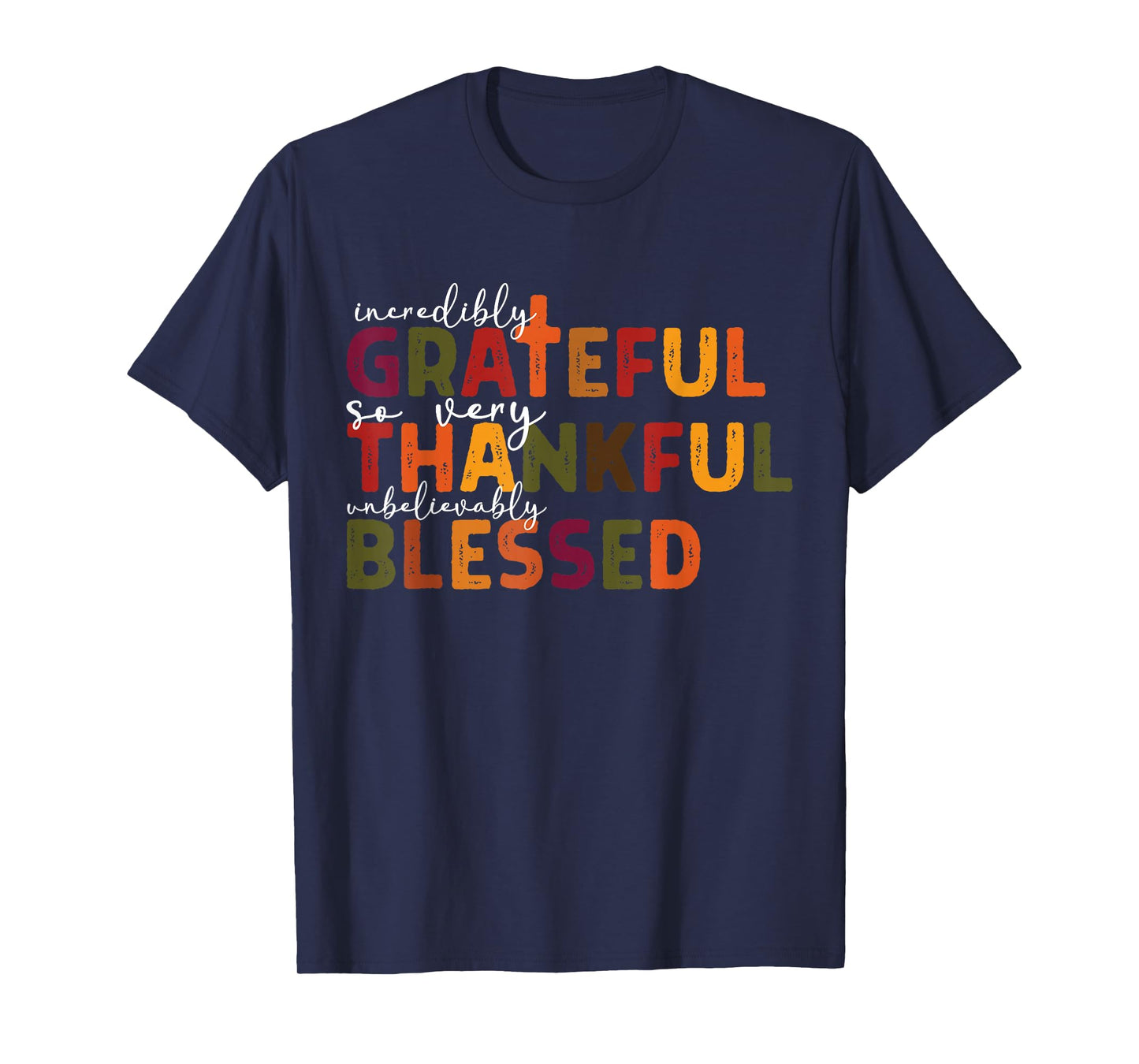 Thankful Grateful Blessed Christian Religious Thanksgiving T-Shirt