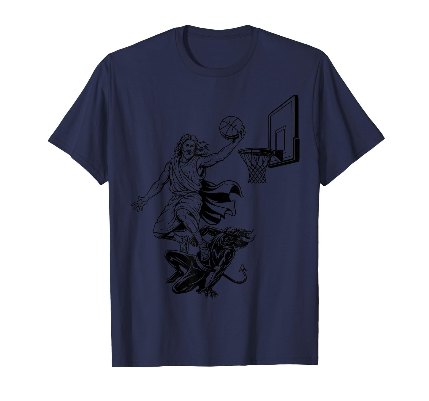 Jesus Dunking Funny Christian Religious SPRITUAL Basketball T-Shirt