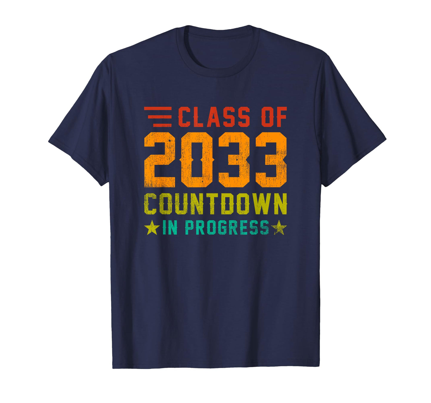 Class Of 2033 Countdown in Progress Retro Funny First Day T-Shirt