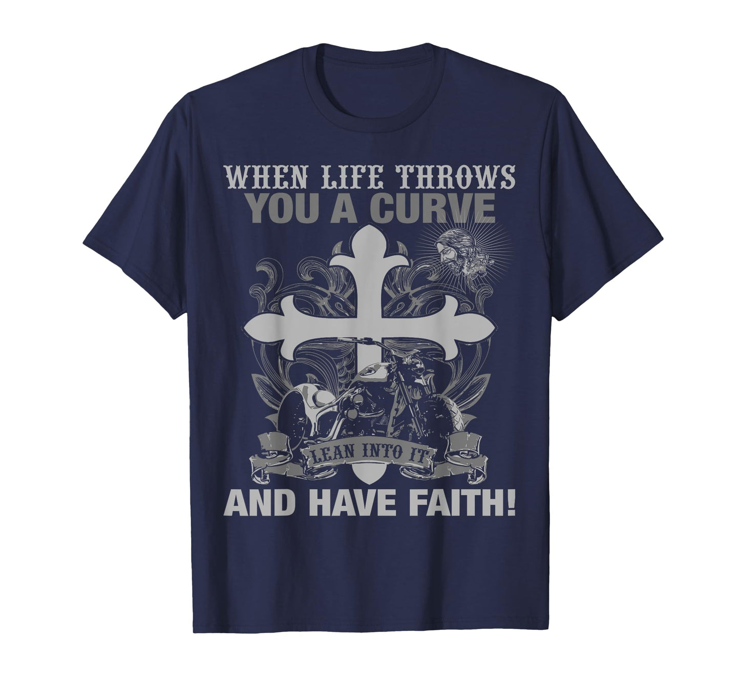 Christian Biker T Shirt Have Faith Motorcycle Design T-Shirt
