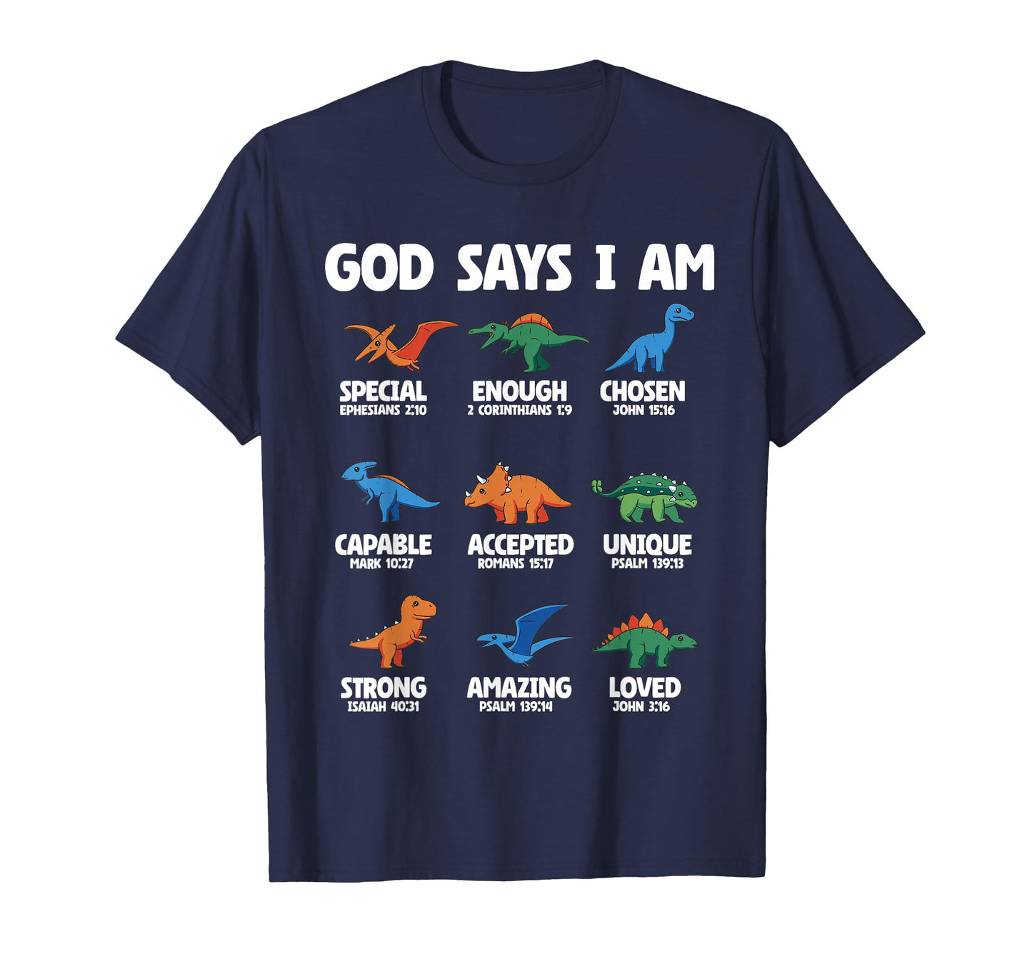 God Says I Am Dinosaur Lover Kids Boys Christian T-Shirt