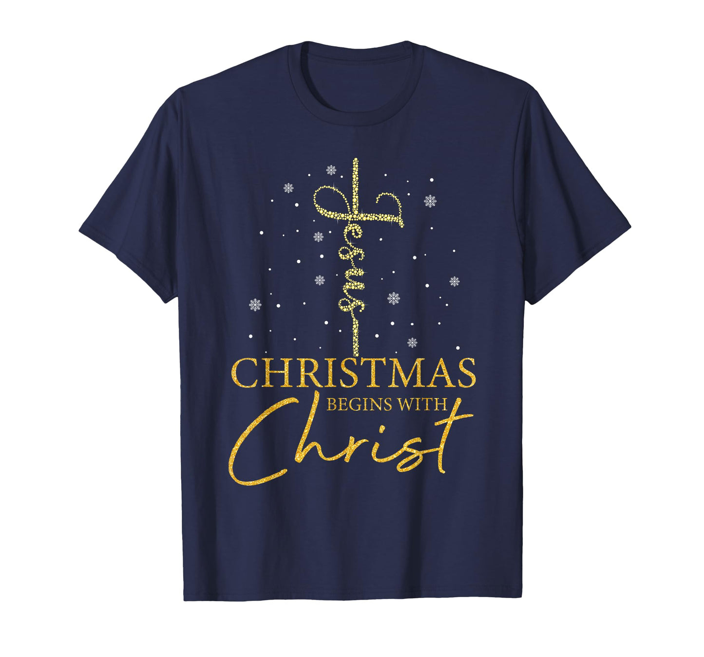 Christmas Begins With Christ Christian Jesus Xmas Pajamas T-Shirt