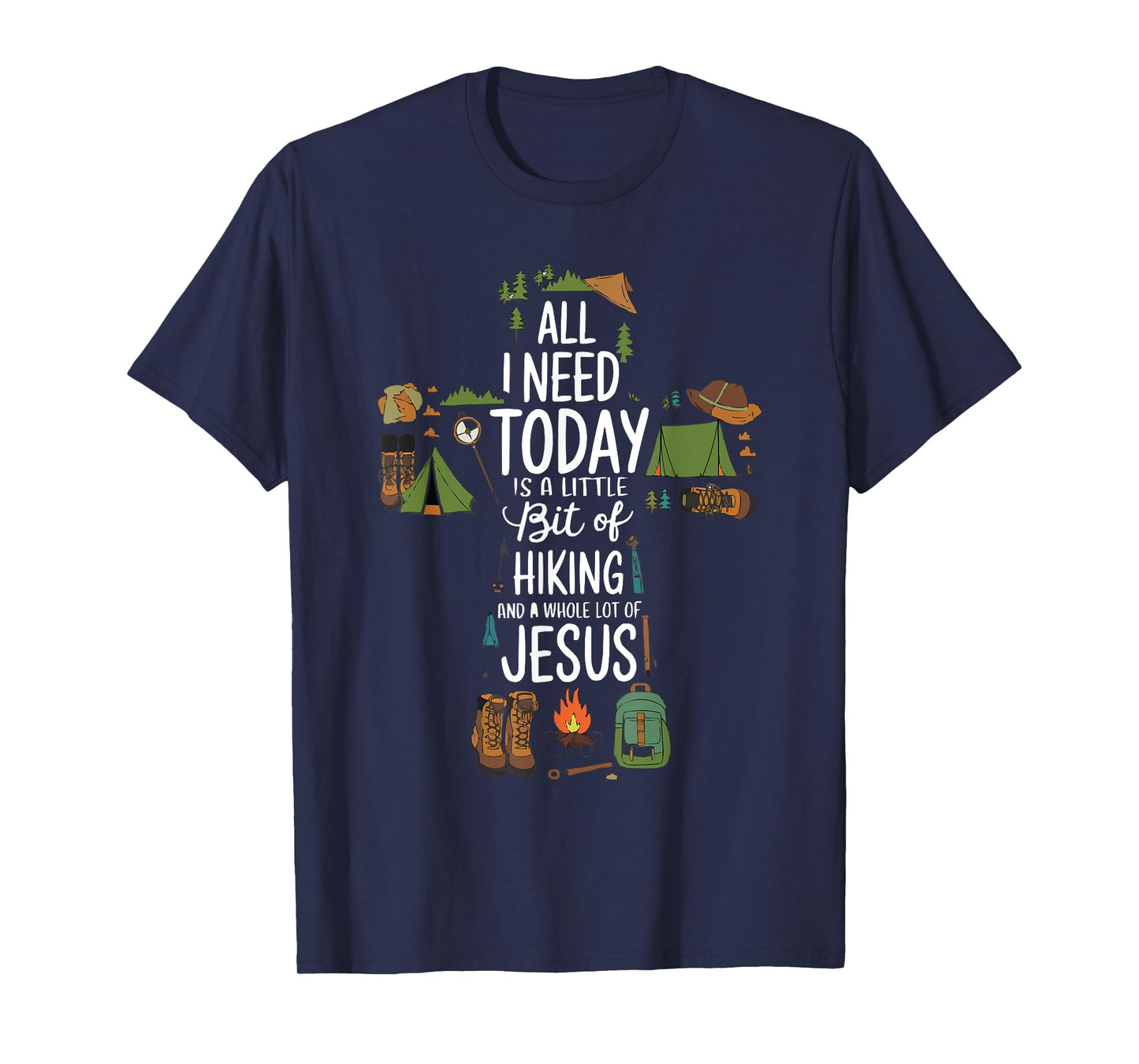 Hiking Jesus Christ Religion Christian Hiker Christianity T-Shirt