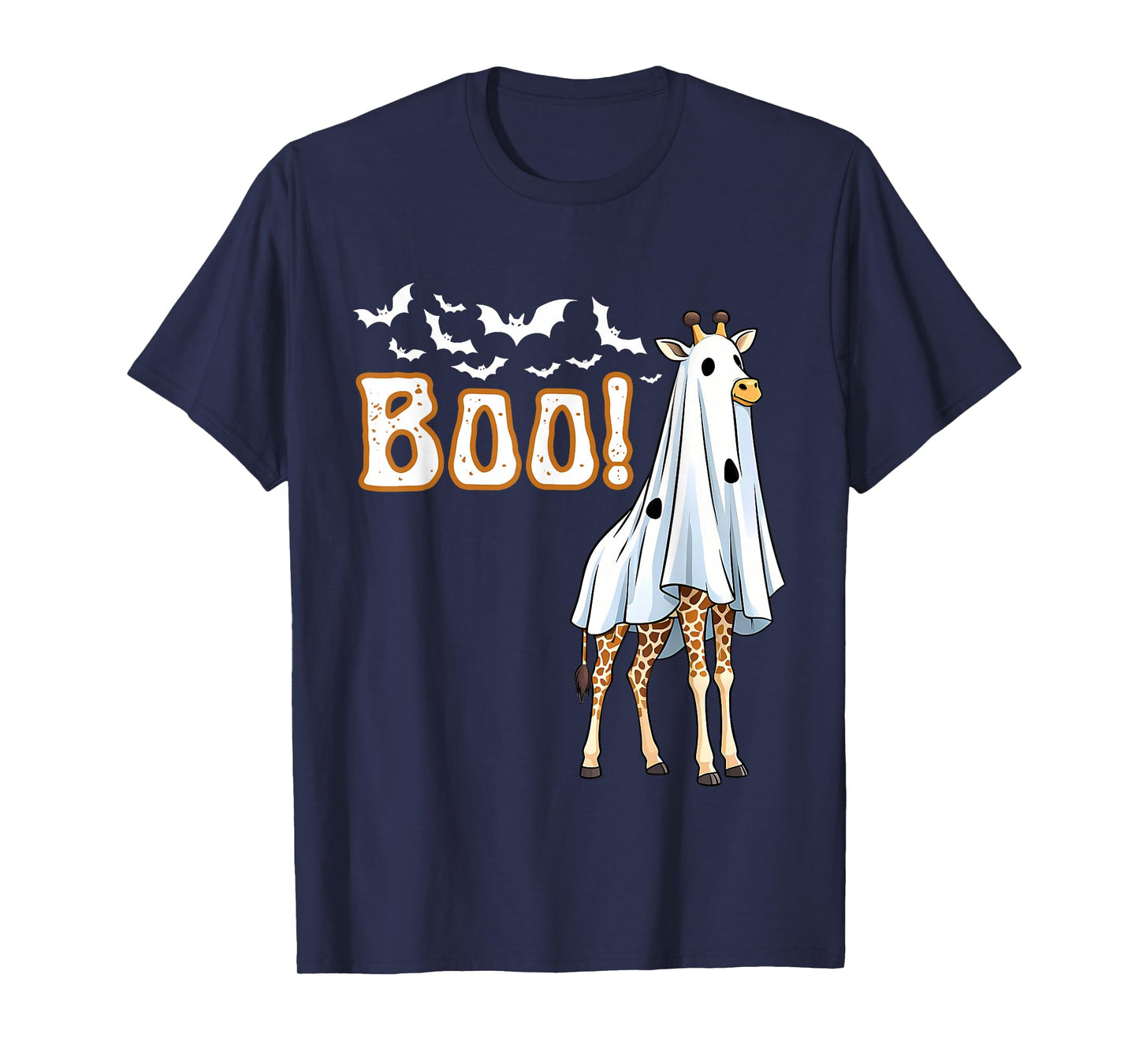 Funny Giraffe Ghost Boo Shirt Cute Animal Halloween Costume T-Shirt