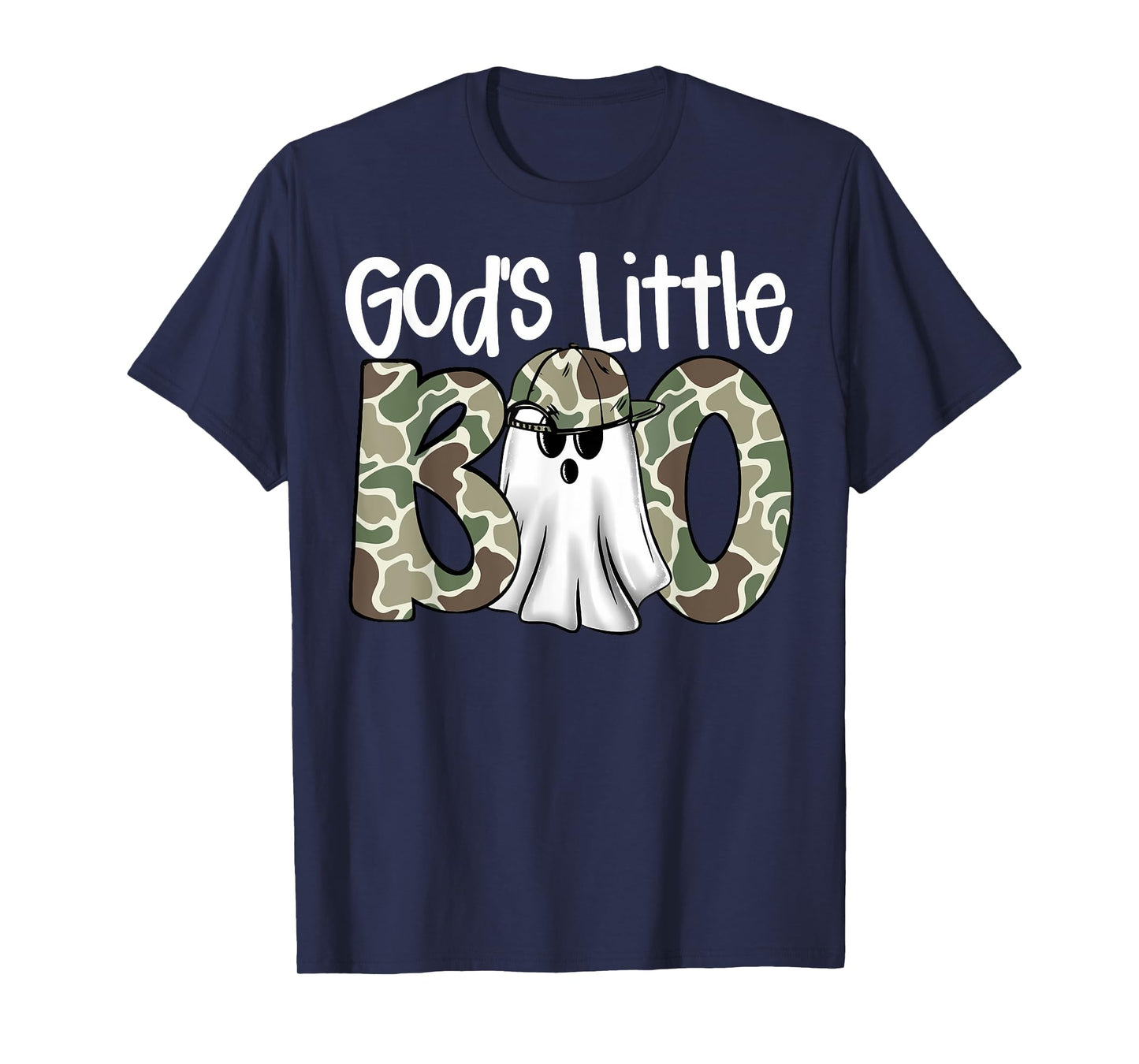God's Little Boo Camo Ghost Christian Halloween Boys Kids T-Shirt
