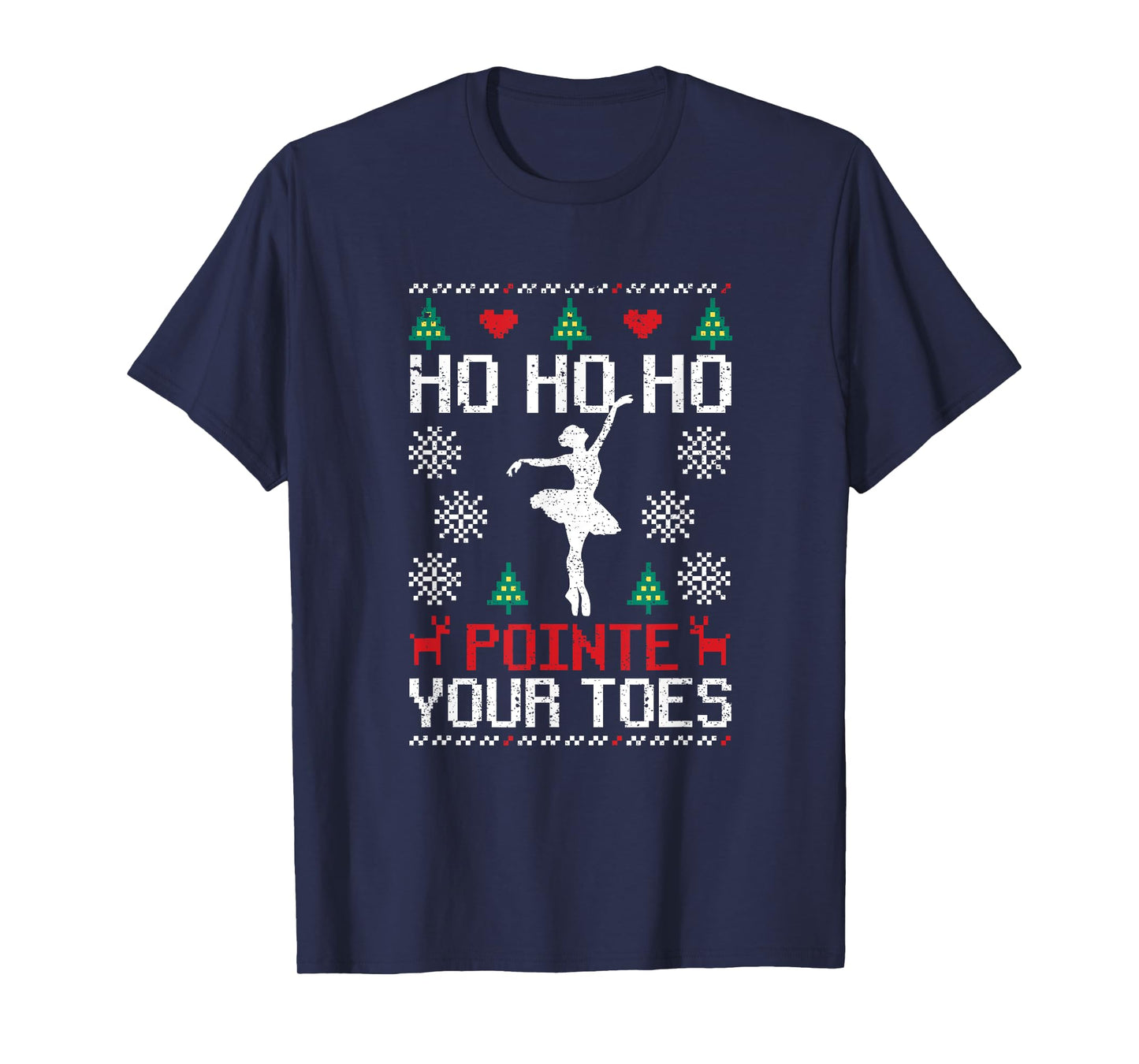 Ho Ho Ho Pointe Your Toes Christmas Ballet Dancing Ballerina T-Shirt