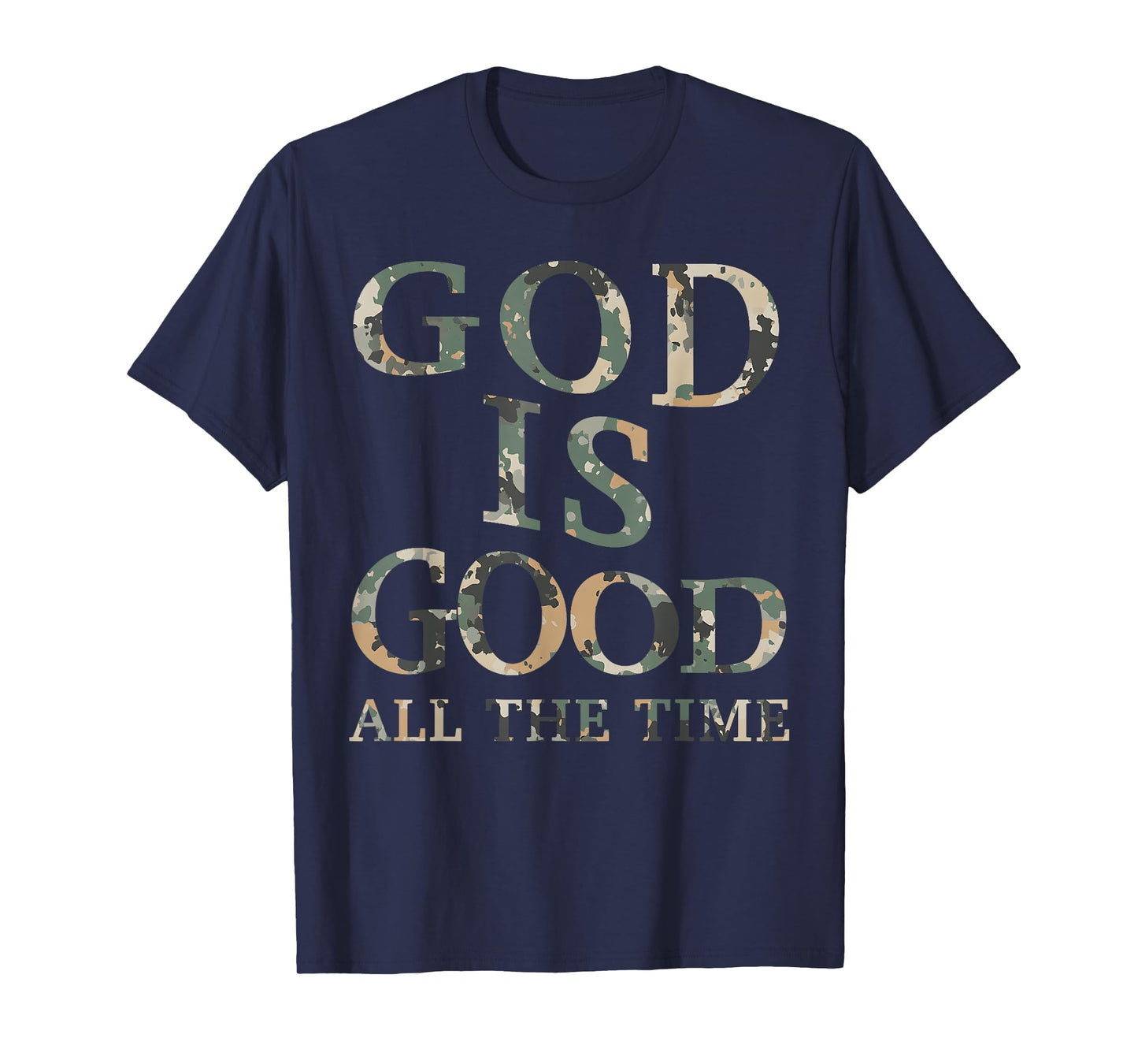 Vintage Camo God is Good Christian Teen Girl Jesus Son T-Shirt
