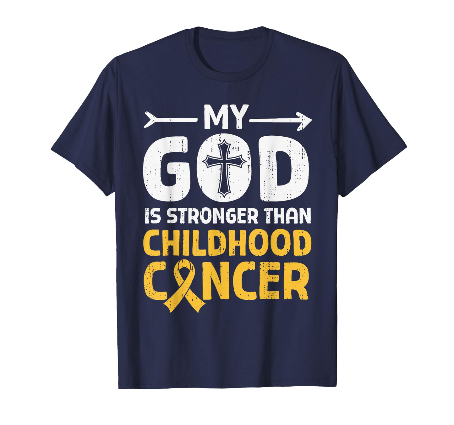 God Stronger Childhood Cancer Awareness Christian Religious T-Shirt