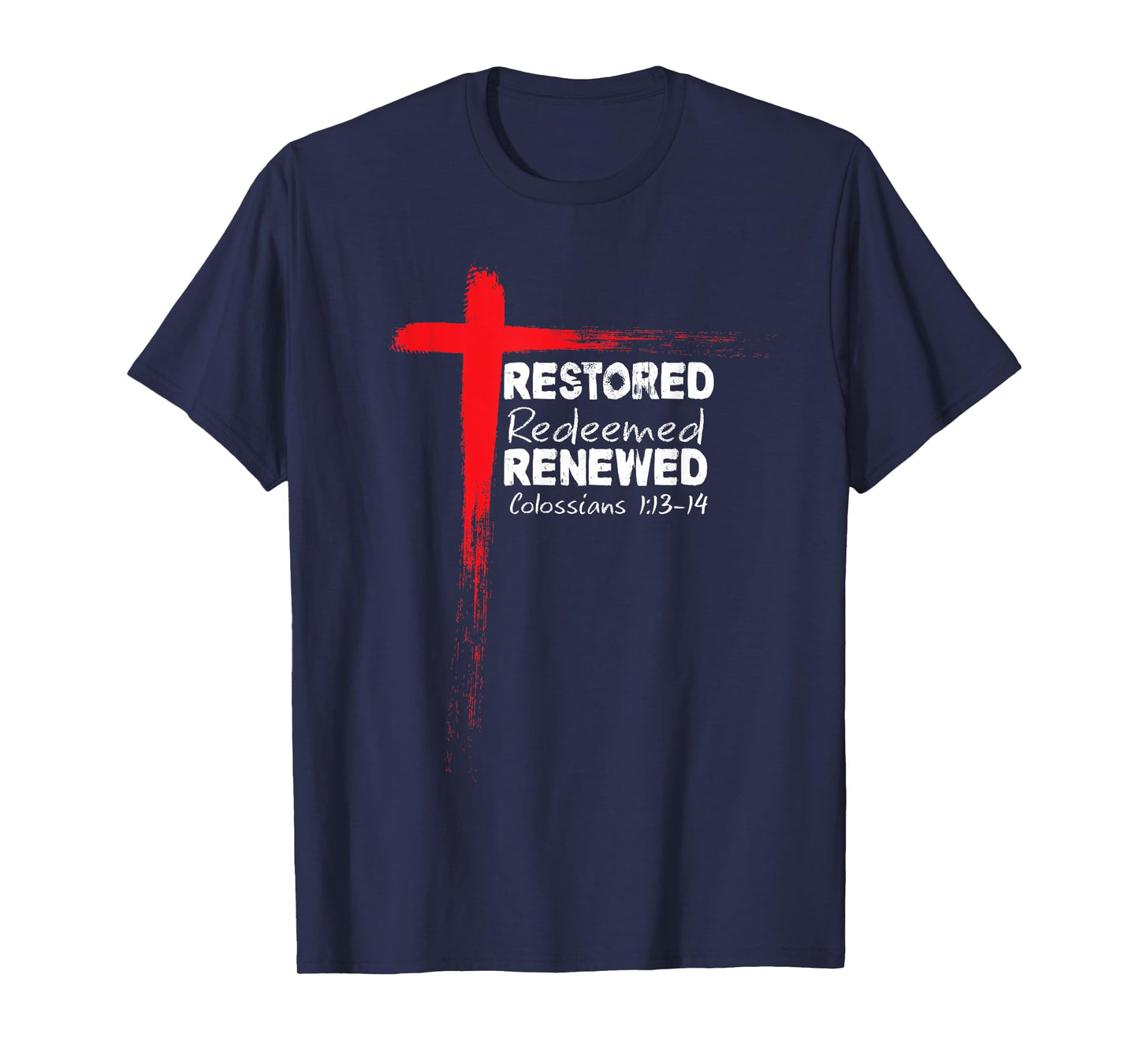 Christian Bible Verse Colossians 1:13-14 Cross T-Shirt