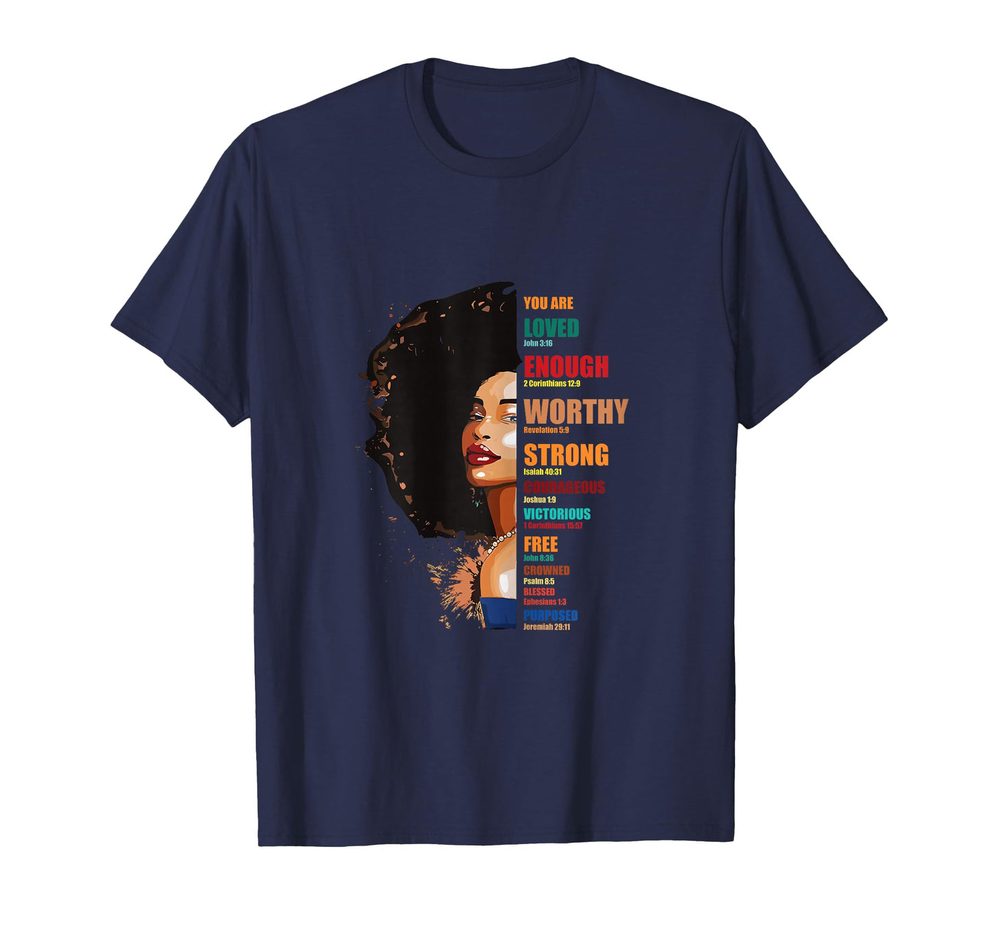 Biblical Affirmations Afro Black Women Christian Faith Gift T-Shirt