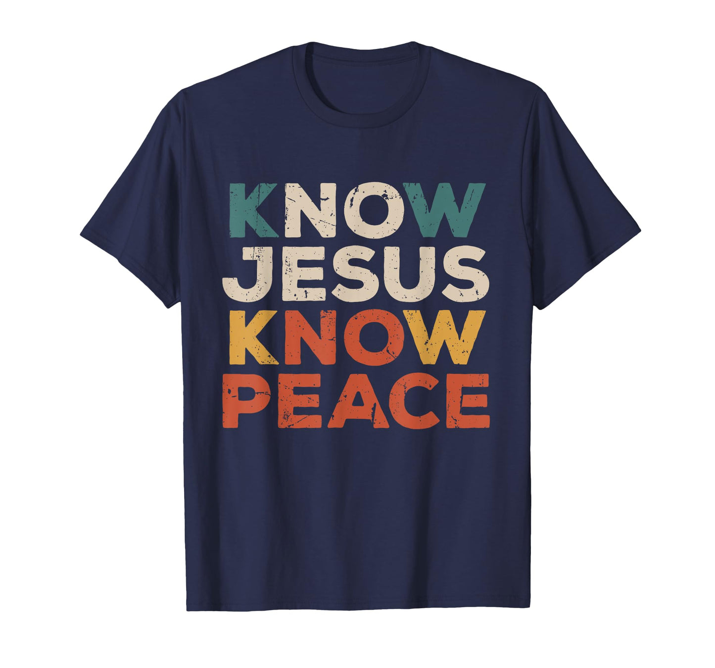 Know Jesus Know Peace Retro Christian Faith Church Religion T-Shirt