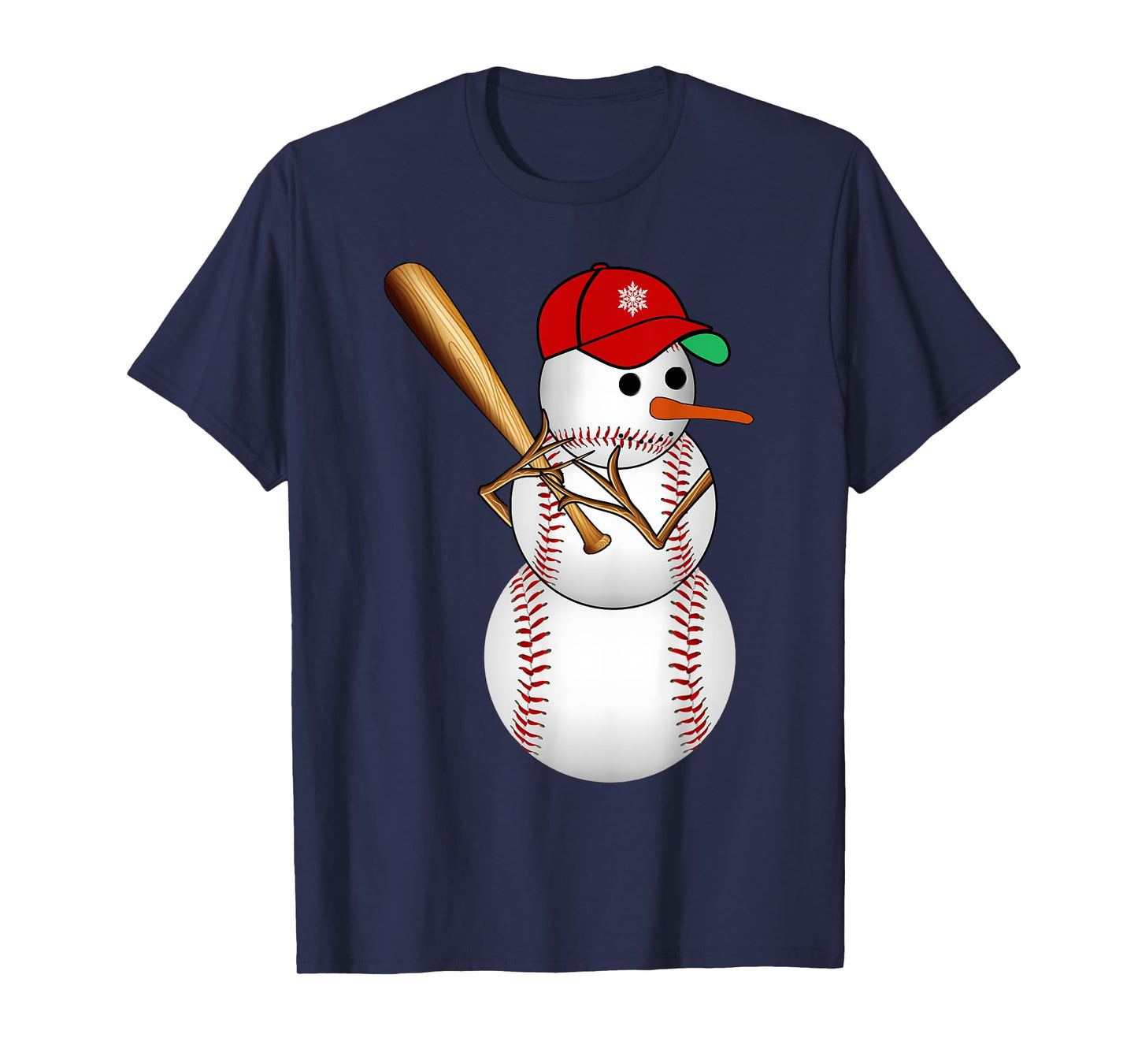 Baseball Snowman Balls Snow Christmas Xmas Gifts Men Women T-Shirt