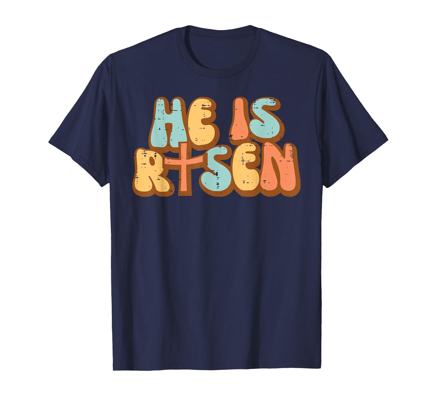 Easter He Is Risen Retro Resurrection Groovy Men Women Kids T-Shirt