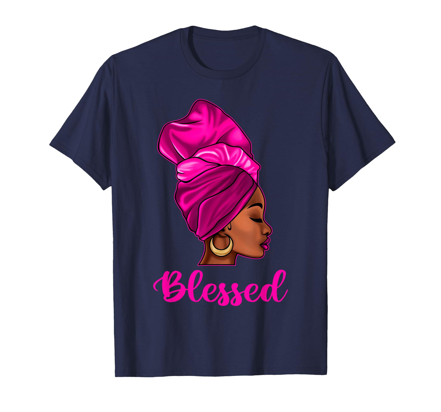Blessed African American Black Women Headwrap Girl Christian T-Shirt