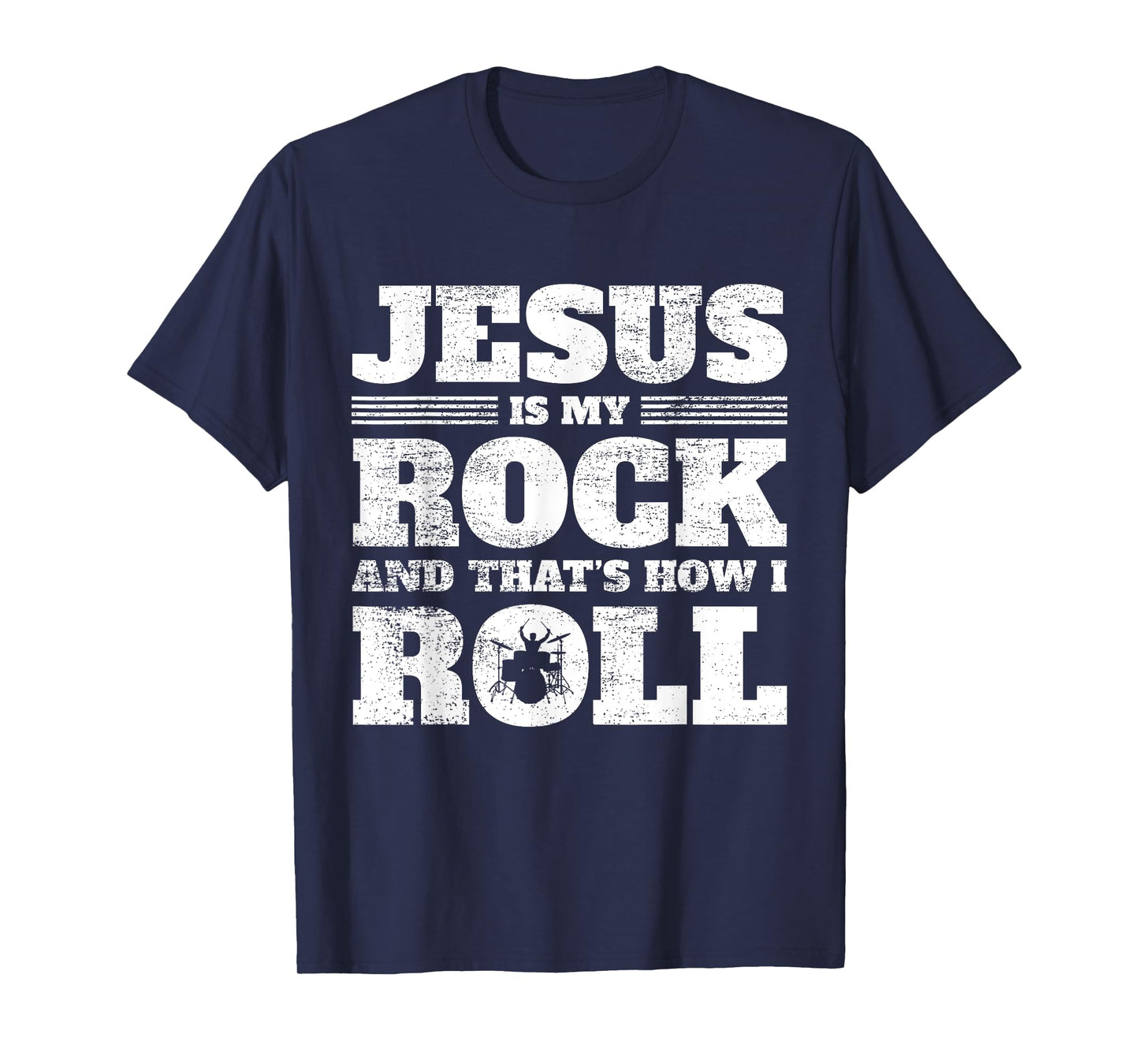 Christian Drumming - Jesus Rock & Roll - Christian Drummer T-Shirt