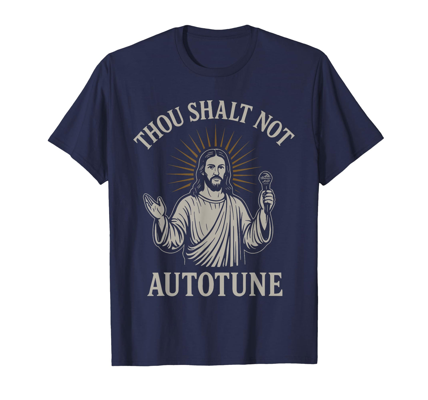Thou Shalt Not Autotune Funny Vintage Christian Jesus Singer T-Shirt