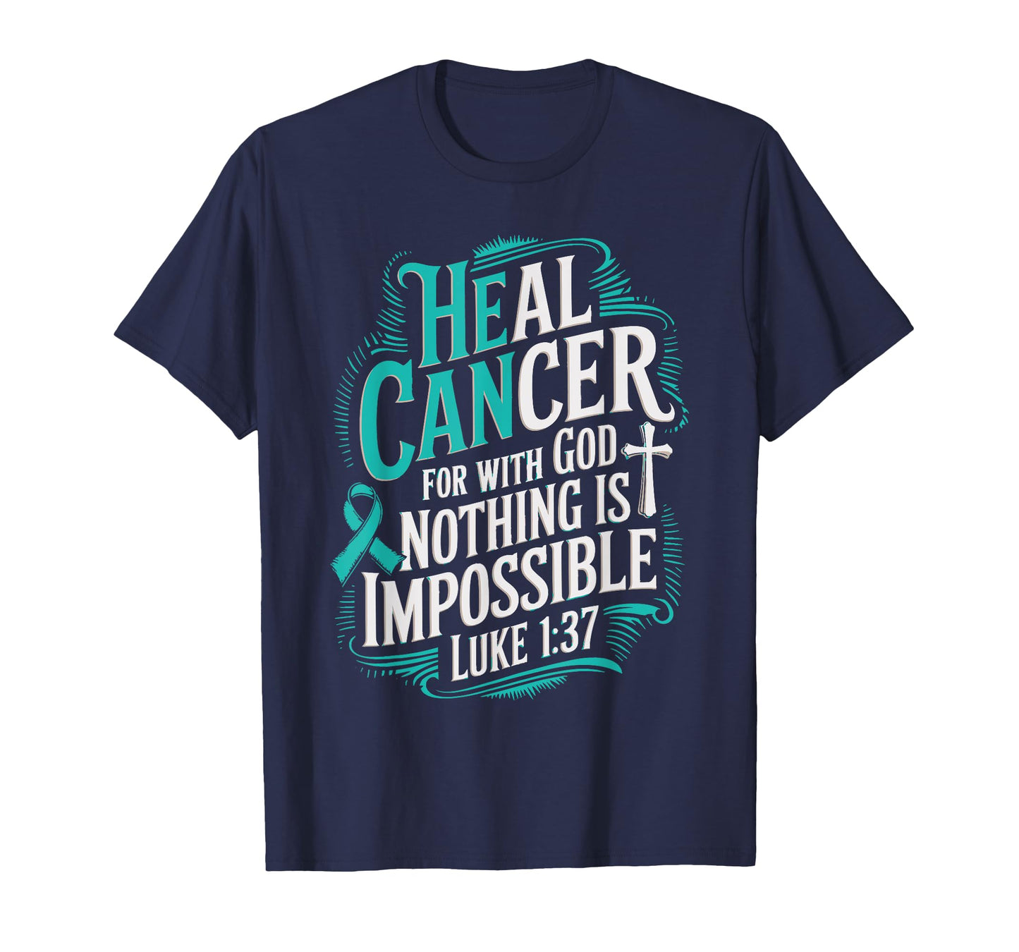 Heal Cancer Survivor Ovarian Cancer Awareness T-Shirt