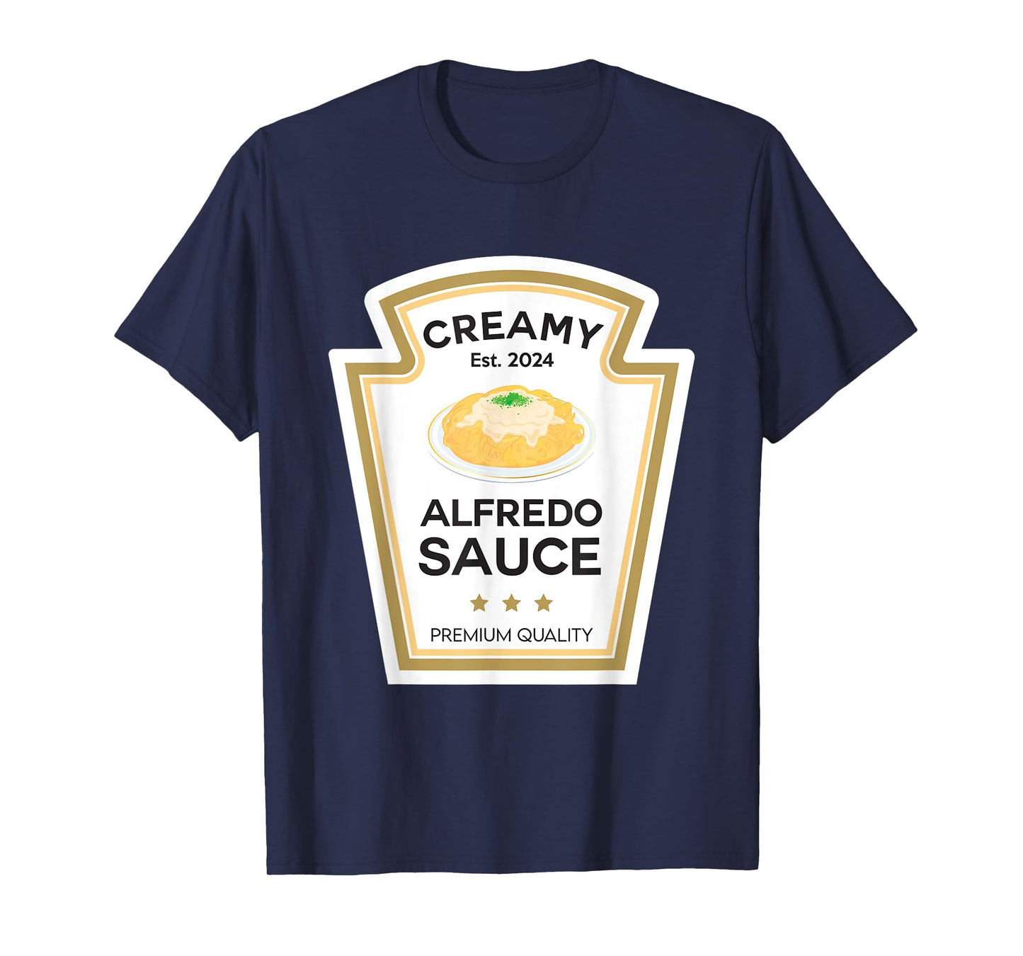 Creamy Alfredo Sauce Condiment With Jesus Christian Family T-Shirt