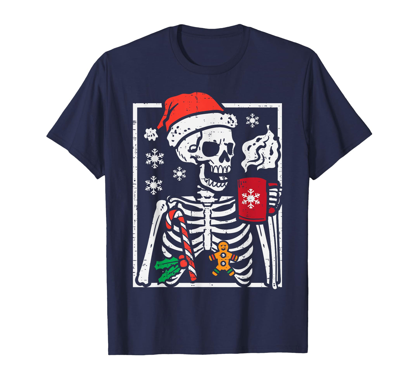 Christmas Skeleton Hot Chocolate Xmas Men Women Kids Youth T-Shirt