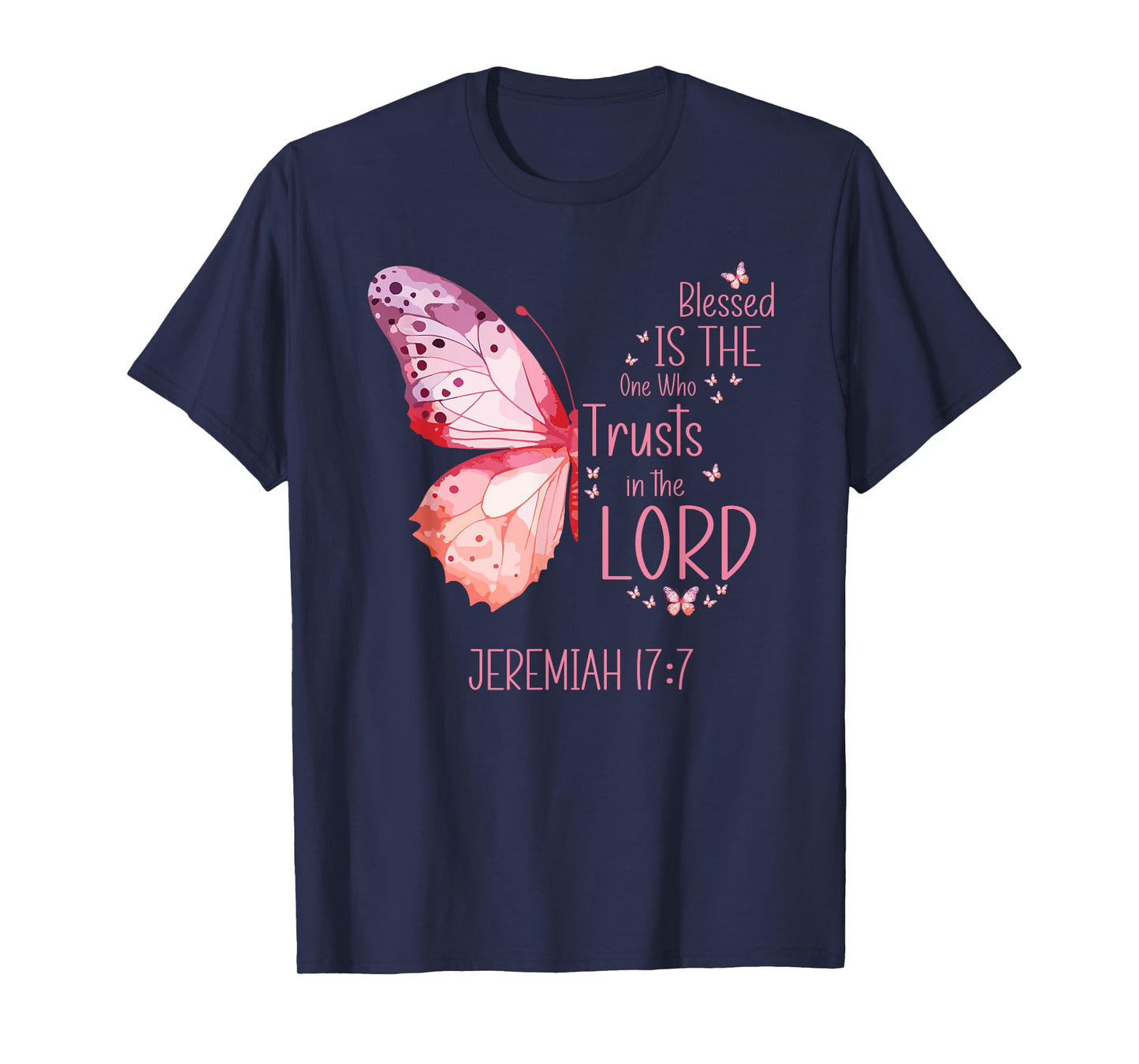Christian Butterfly Womens Inspirational Bible Verse T-Shirt