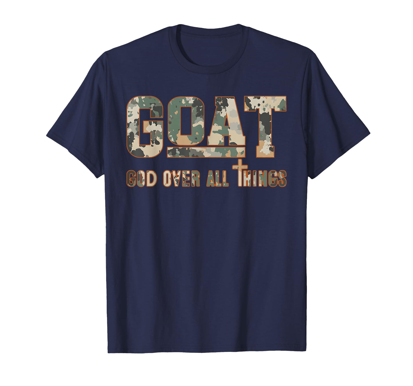 God over All Things Camo Camouflage Natural T-Shirt