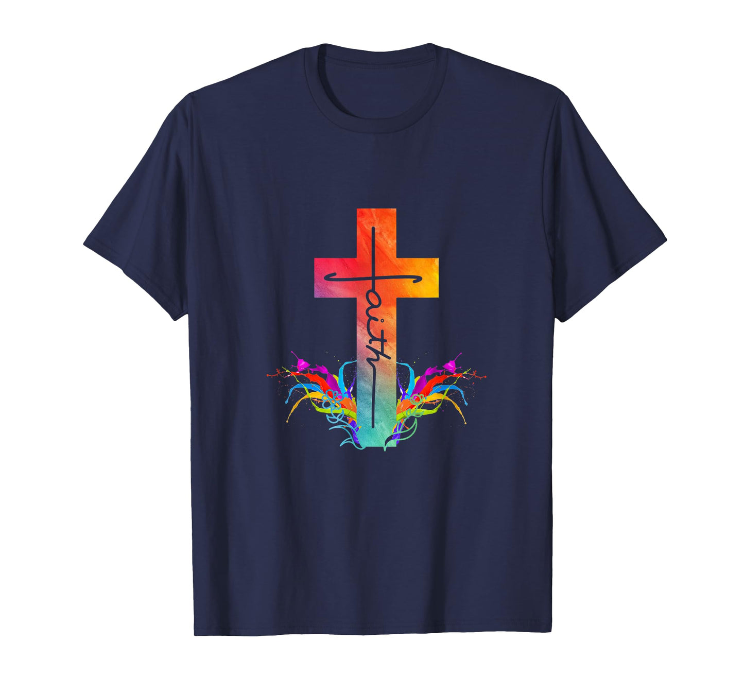 Vintage Distressed Art Cross Christian Faith Gifts T-Shirt