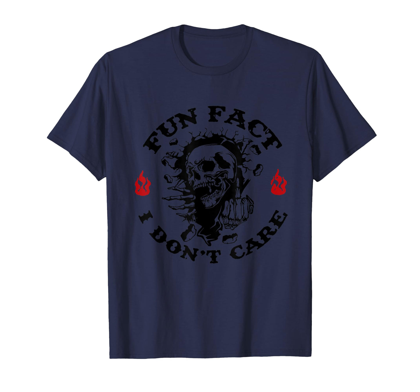Fun Fact I Don't Care Sarcastic Funny Skeleton Adult Humor T-Shirt