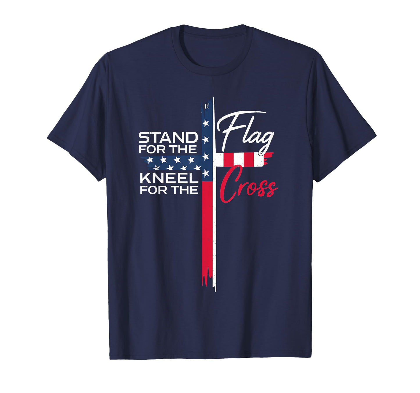 Faith and Freedom Patriotic Christian Cross Graphic vintage T-Shirt