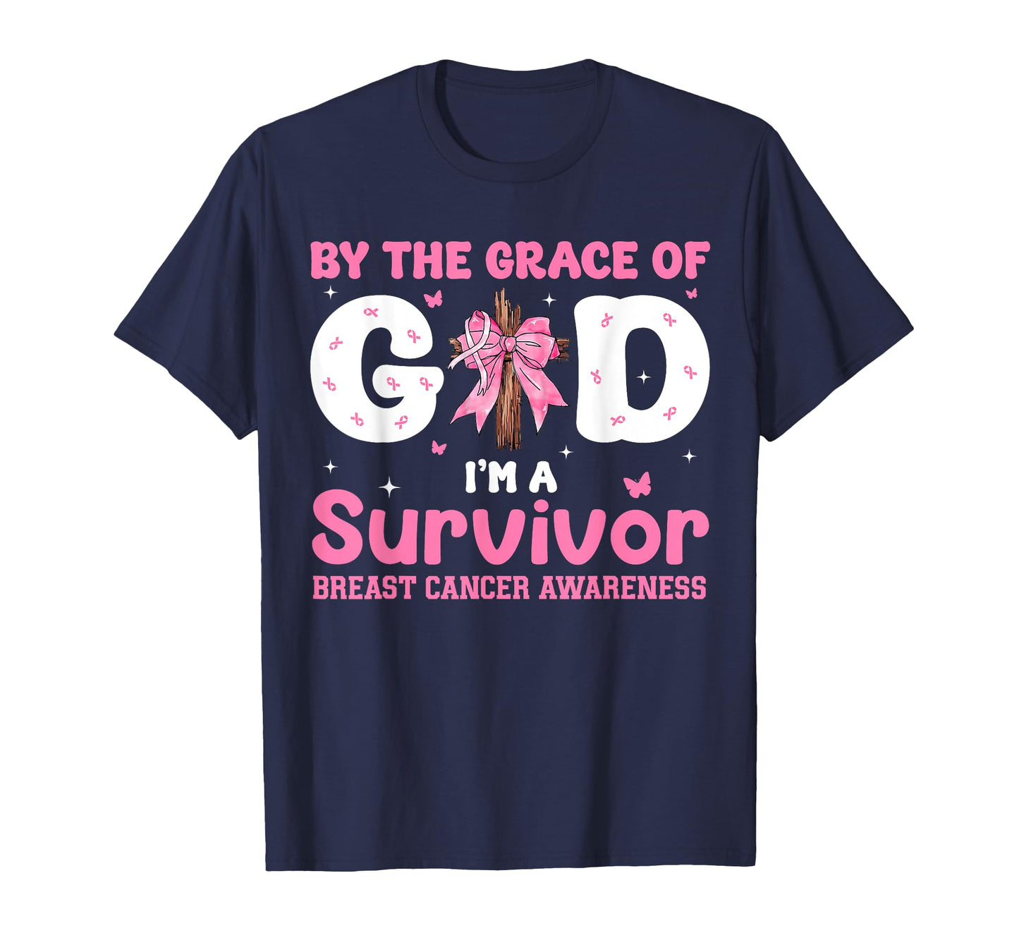 Grace God Breast Cancer Survivor Awareness Christian Women T-Shirt