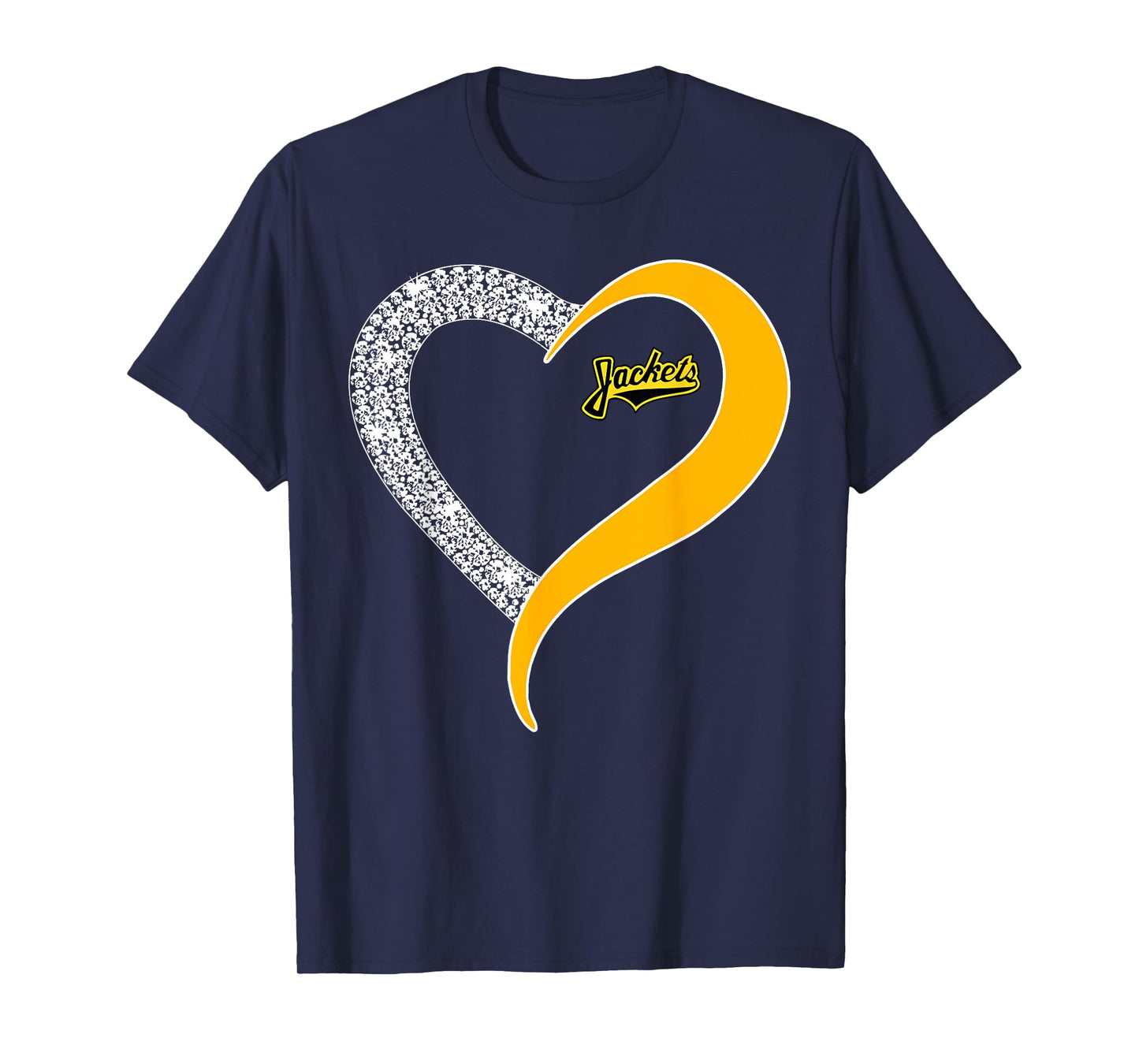 Denison Yellowjackets Logo Diamond Heart HS T-Shirt