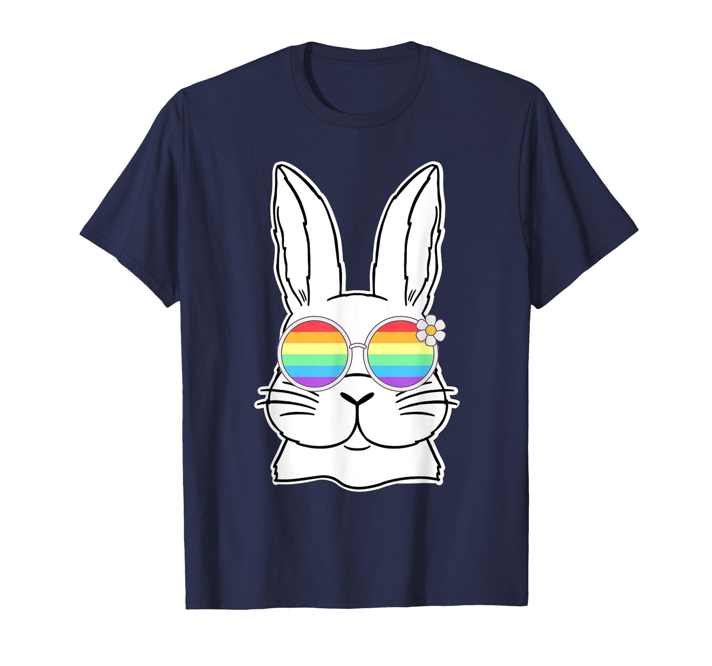Bunny Gay Pride LGBTQ Bunny Rainbow Sunglasses Happy Easter T-Shirt