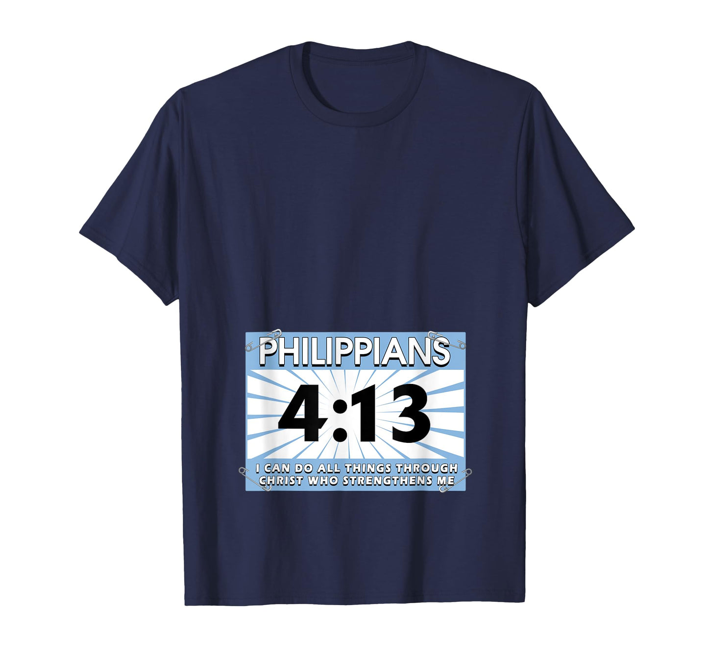 Runners Bib Philippians 4:13 Christ Faith Running Marathon T-Shirt