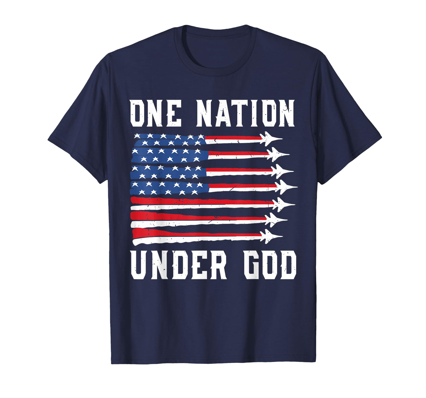 One Nation Under God 4th july Toddler Boy Kids Jet Fighter T-Shirt