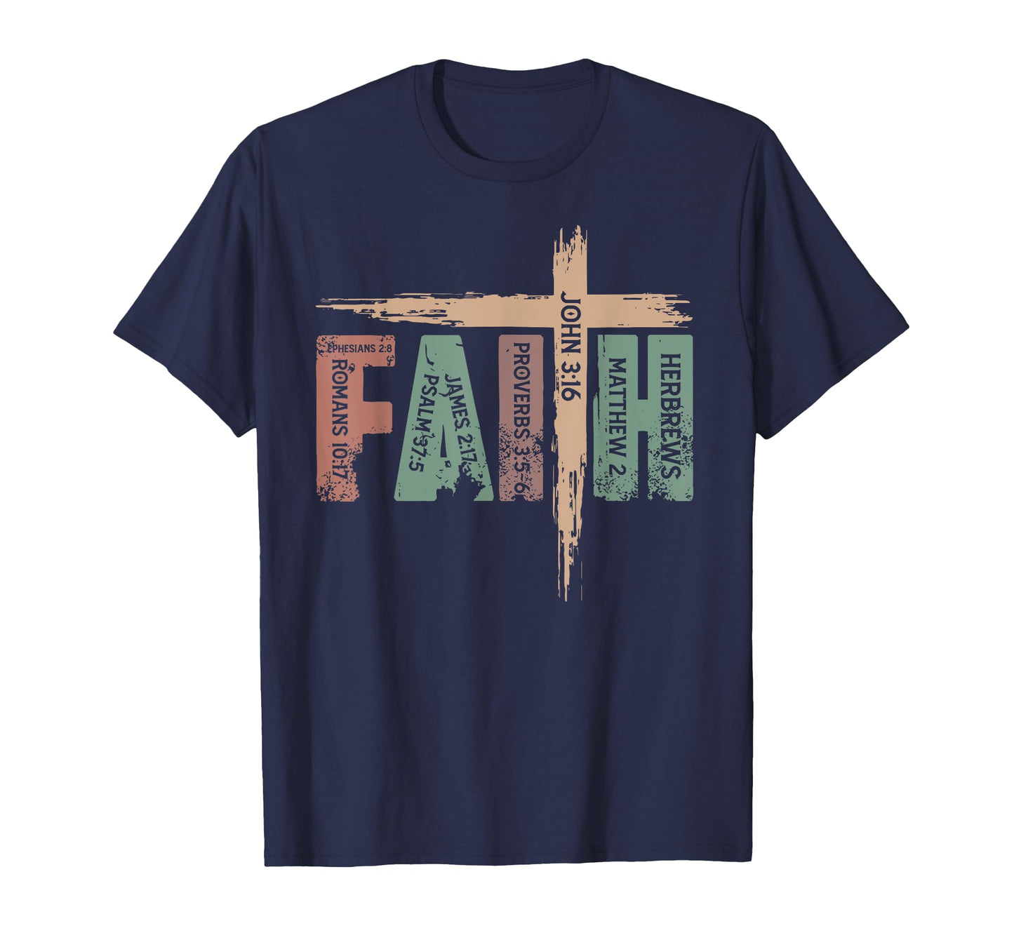 Retro Christian Faith Bible Verse Religious Christian Cross T-Shirt