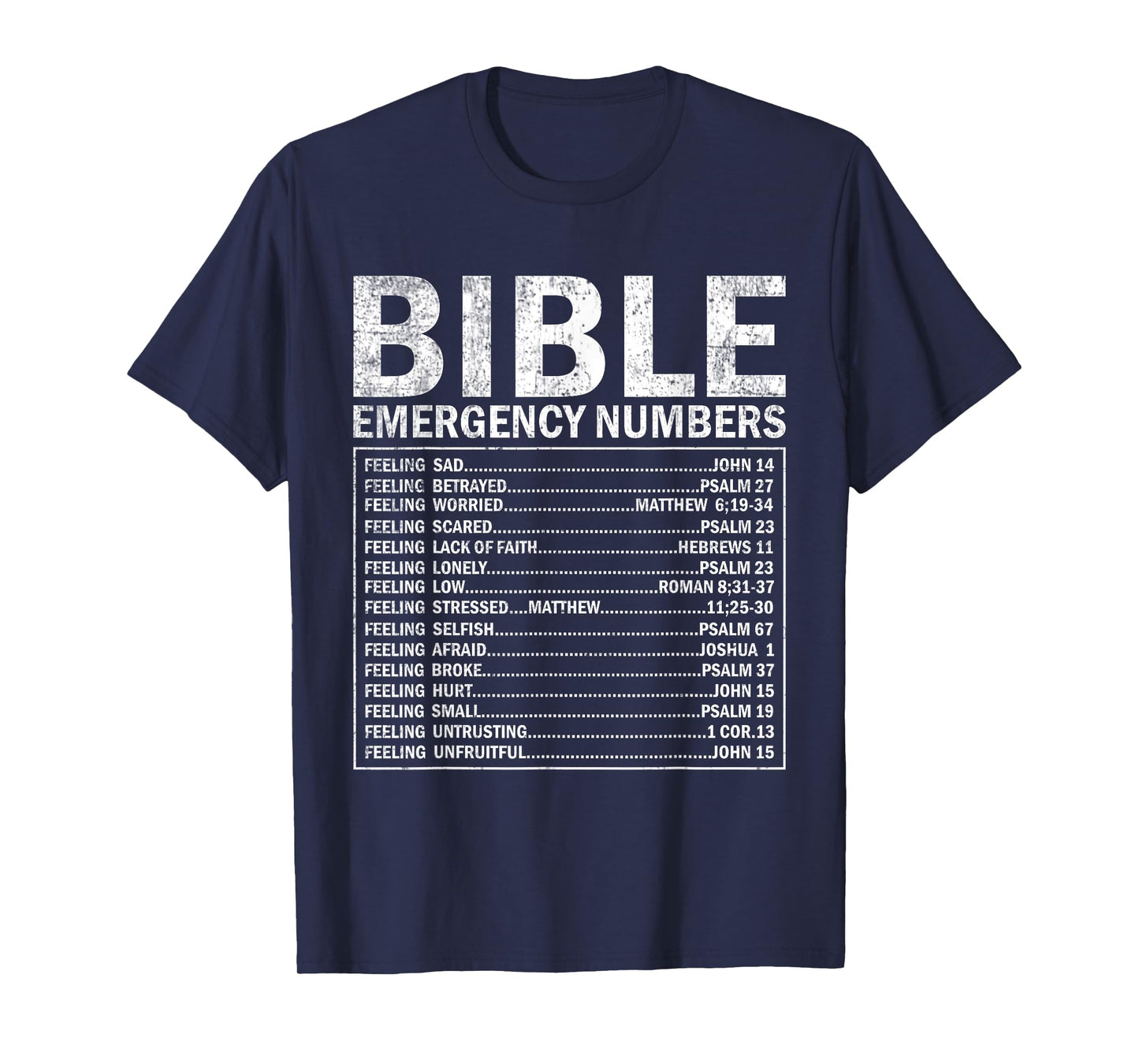 Christian Bible Emergency Numbers Cute Christian T-Shirt