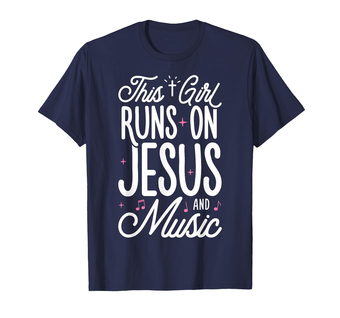 This Girl Runs On Jesus And Music Lover Christian Women Gift T-Shirt