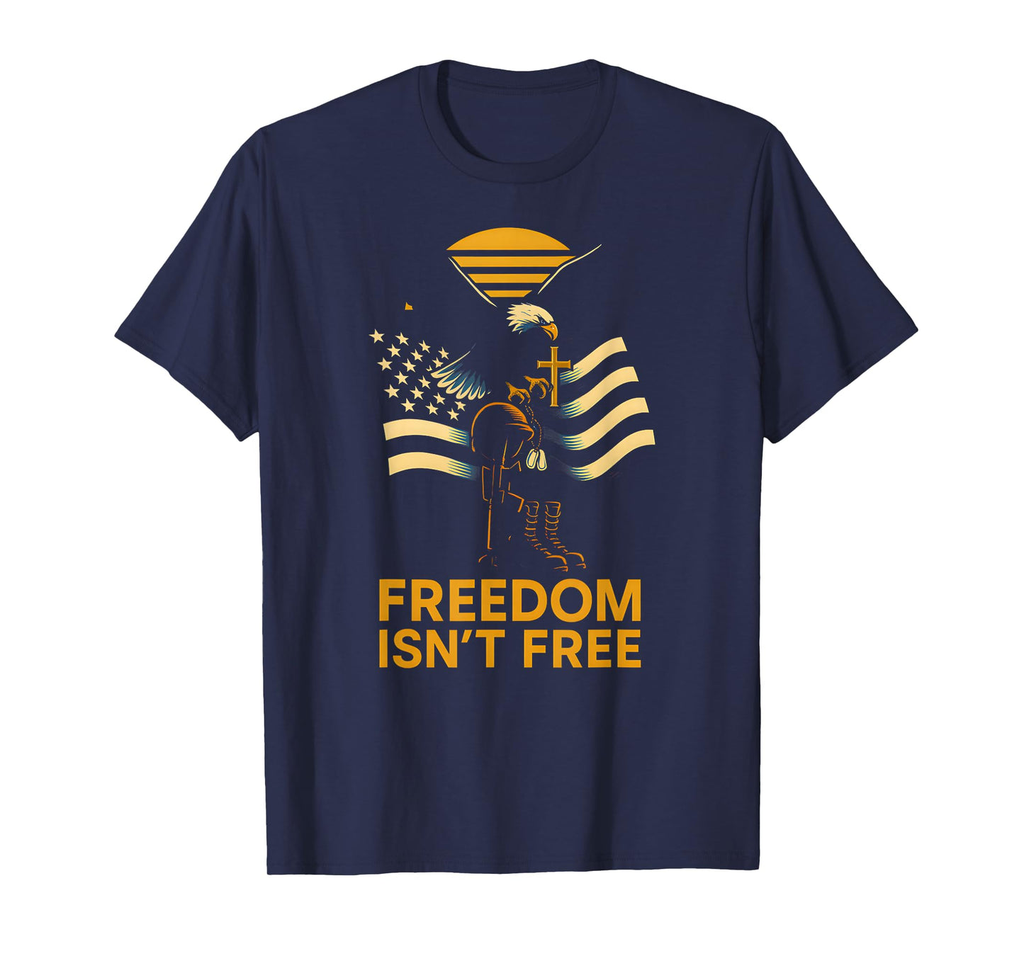 Patriotic Faith Freedom Isnt Free Vintage Mens Christian T-Shirt