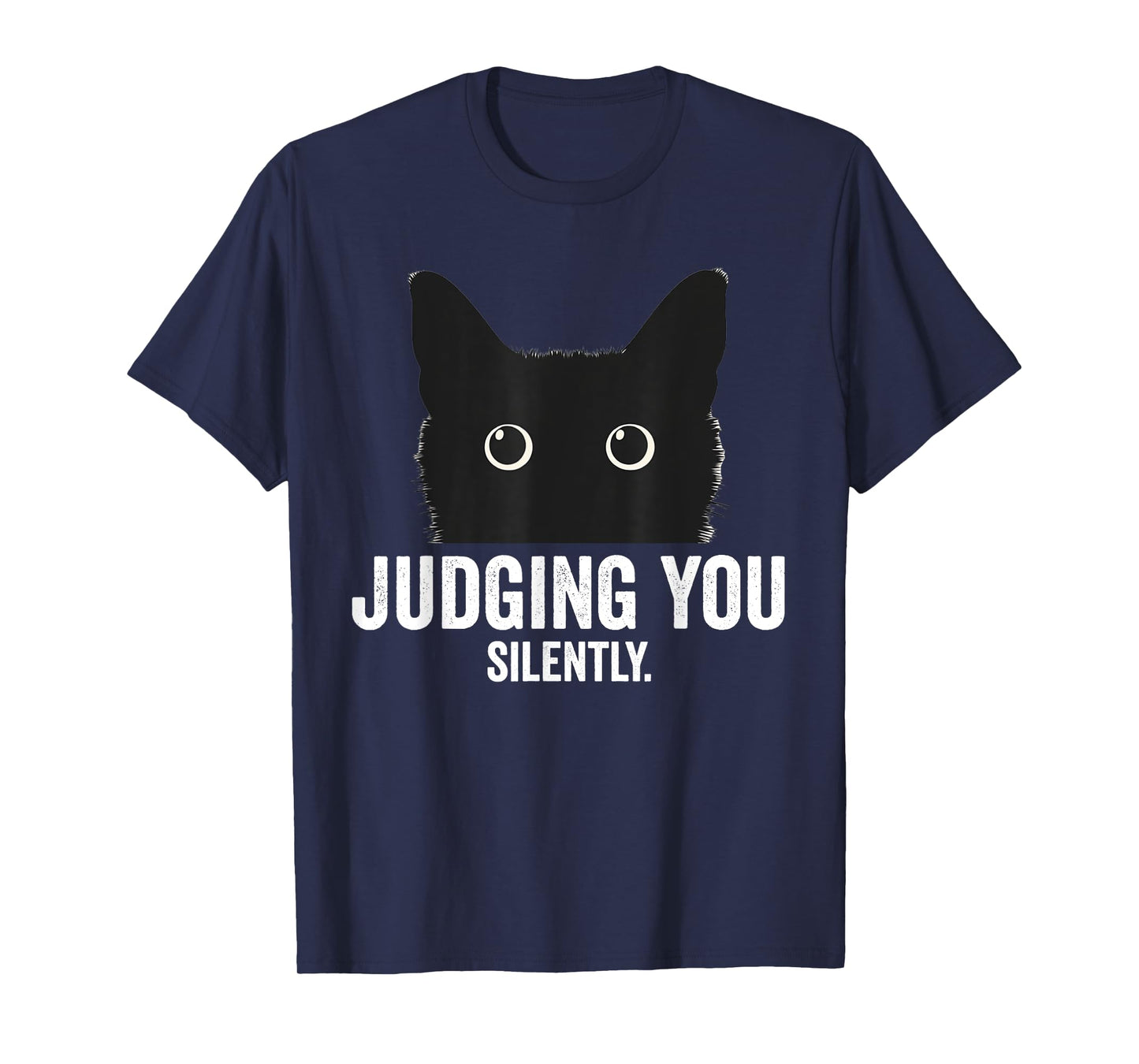 Judging You Silently Funny Black Cat T-Shirt for Men Women Kids