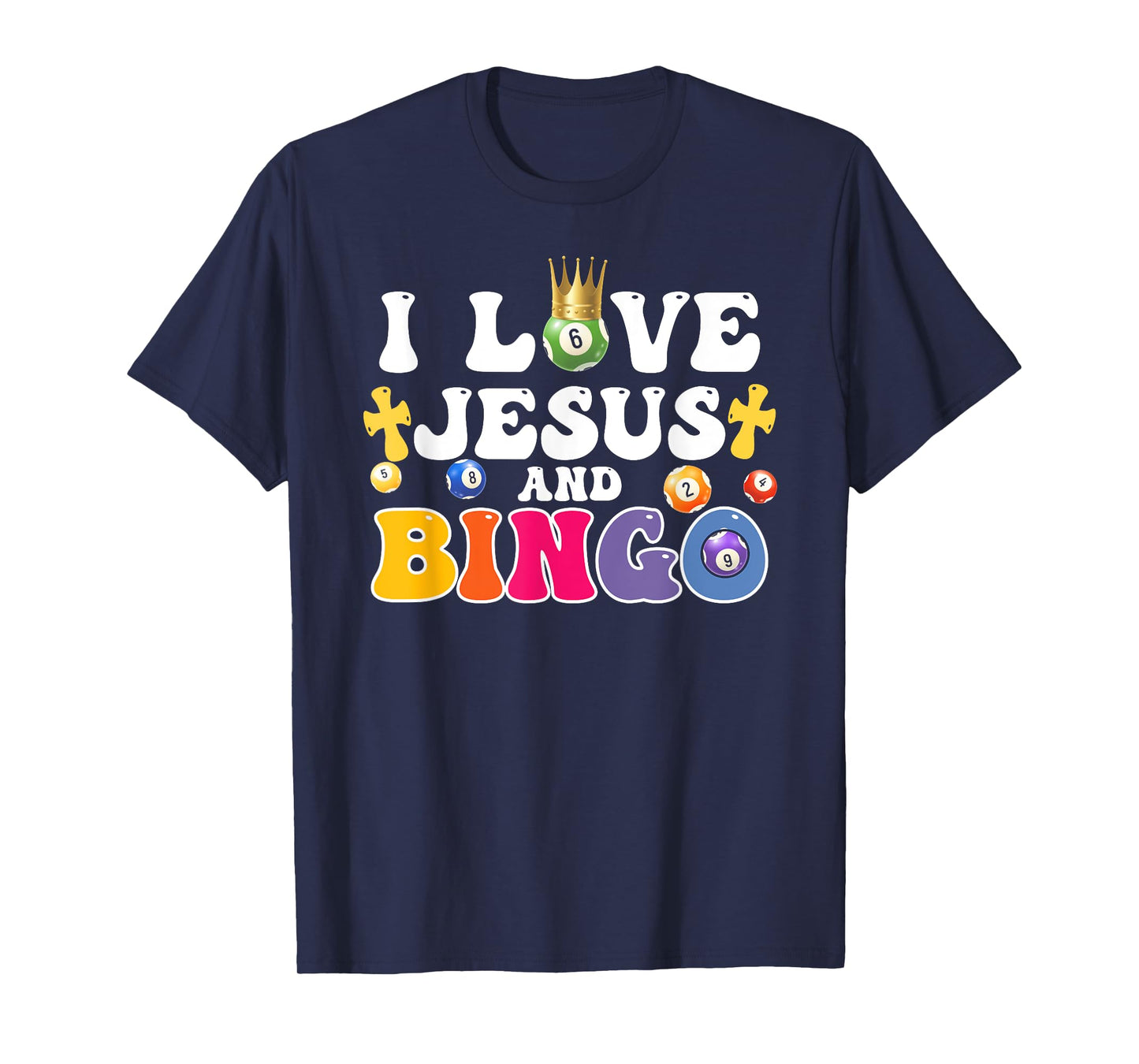 I Love Jesus And Bingo Christian Cross Board Games T-Shirt