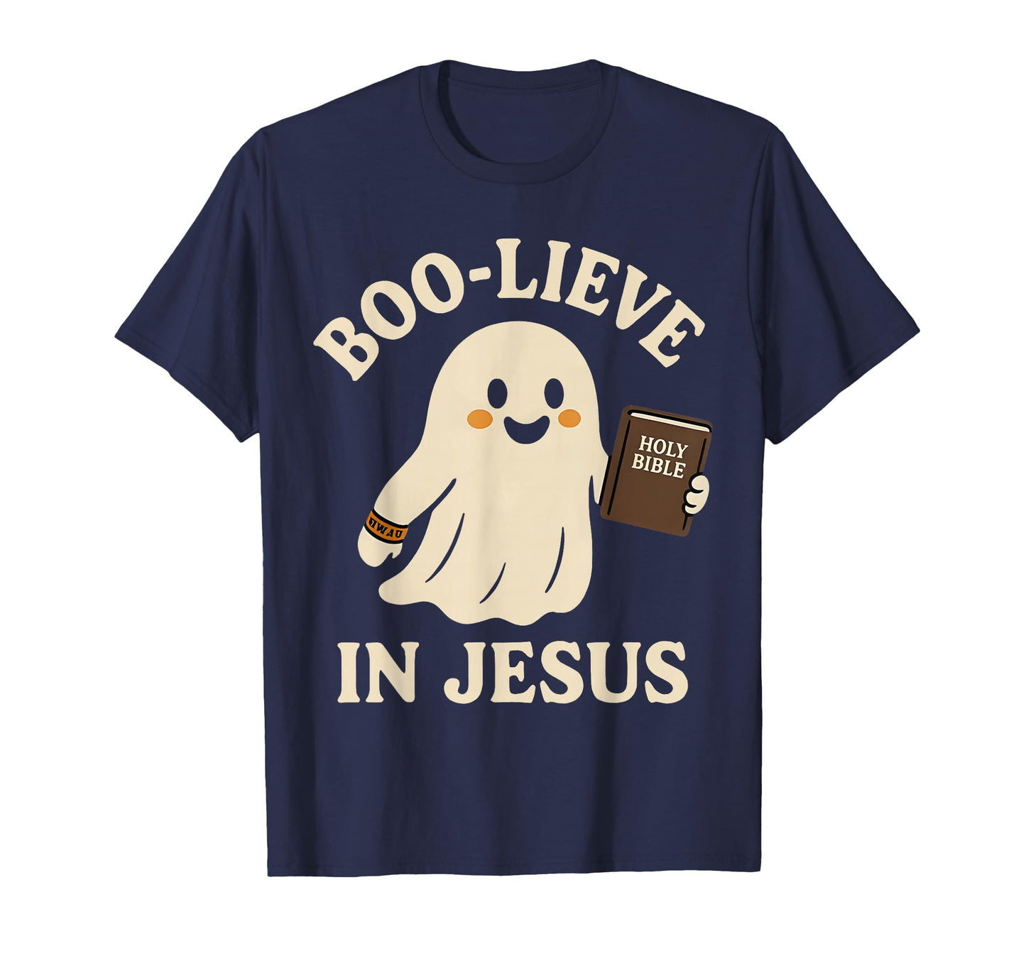 Boo-Lieve in Jesus Funny Cute Christian Halloween Ghost Kids T-Shirt
