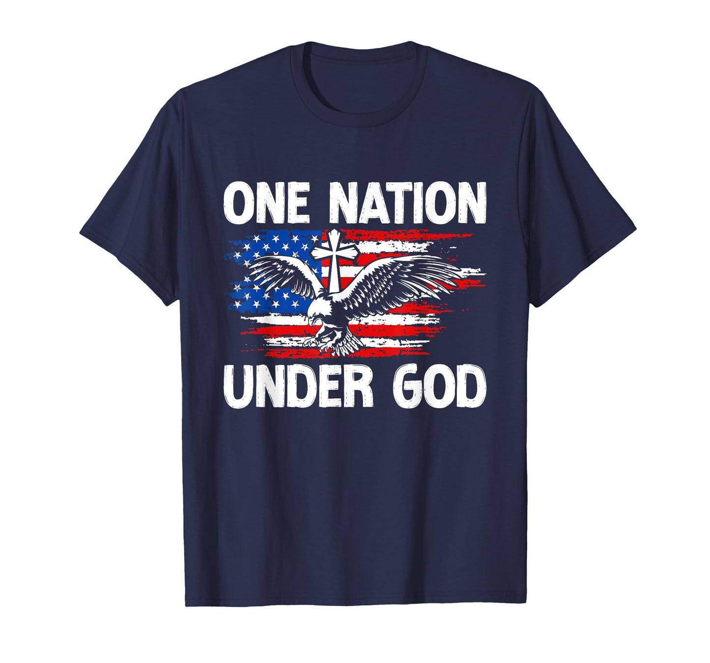 One Nation Under God Jesus Blessed American Flag T-Shirt