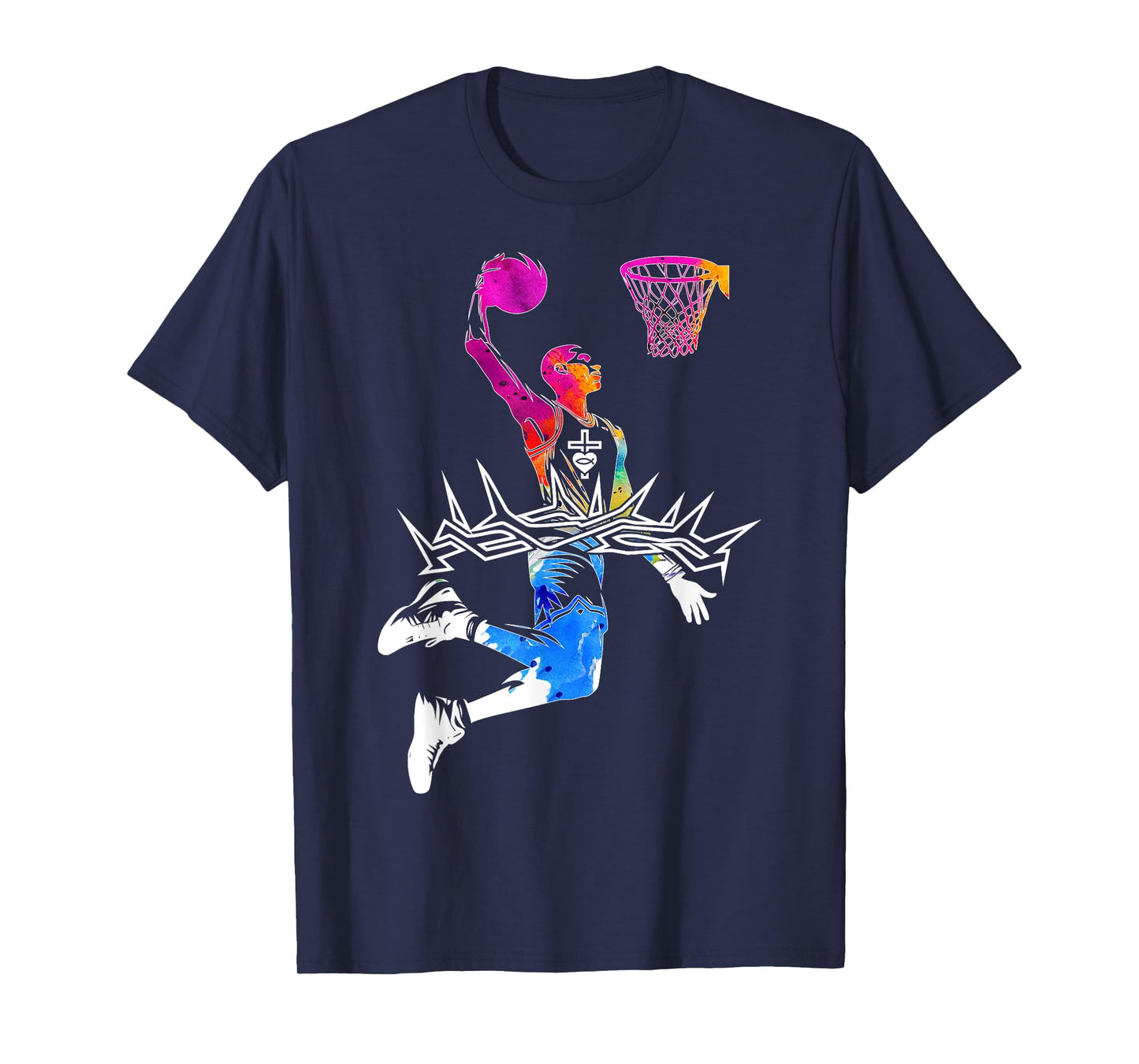 Religious Jesus Basketball Christian GOD Basketball T-Shirt