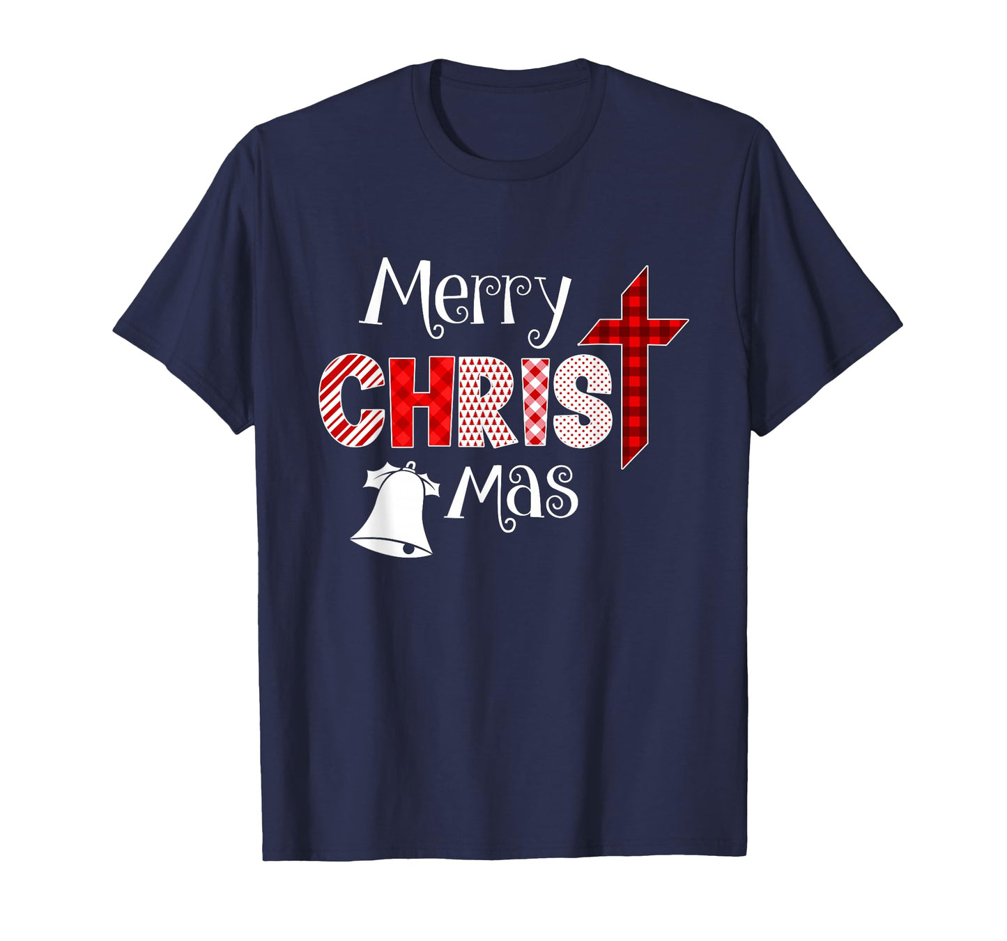 Merry Christmas Christian Cross Buffalo Plaid Xmas Pajamas T-Shirt
