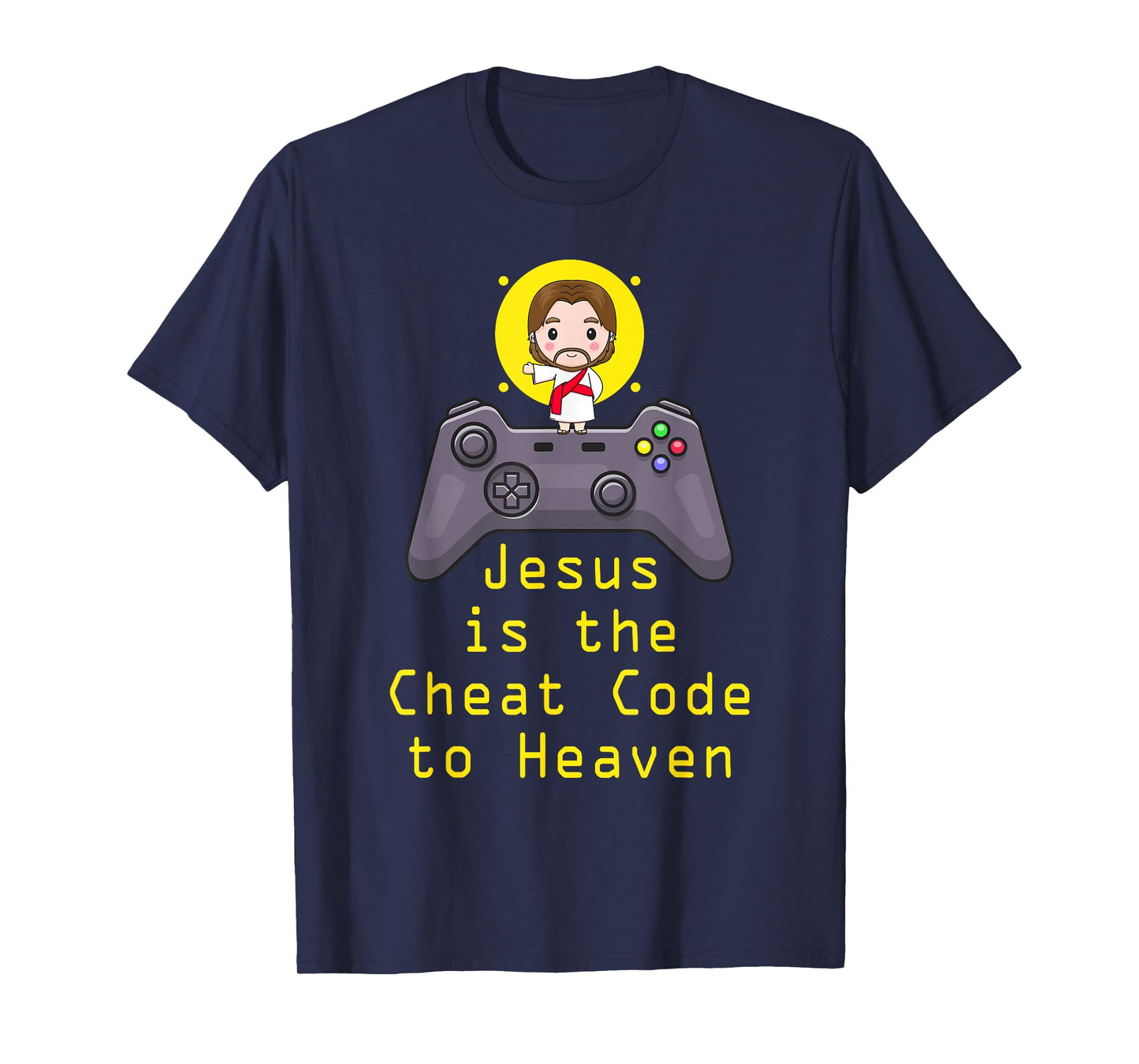 Jesus Cheat Code Funny Game Christian Gamer Catholic Gaming T-Shirt