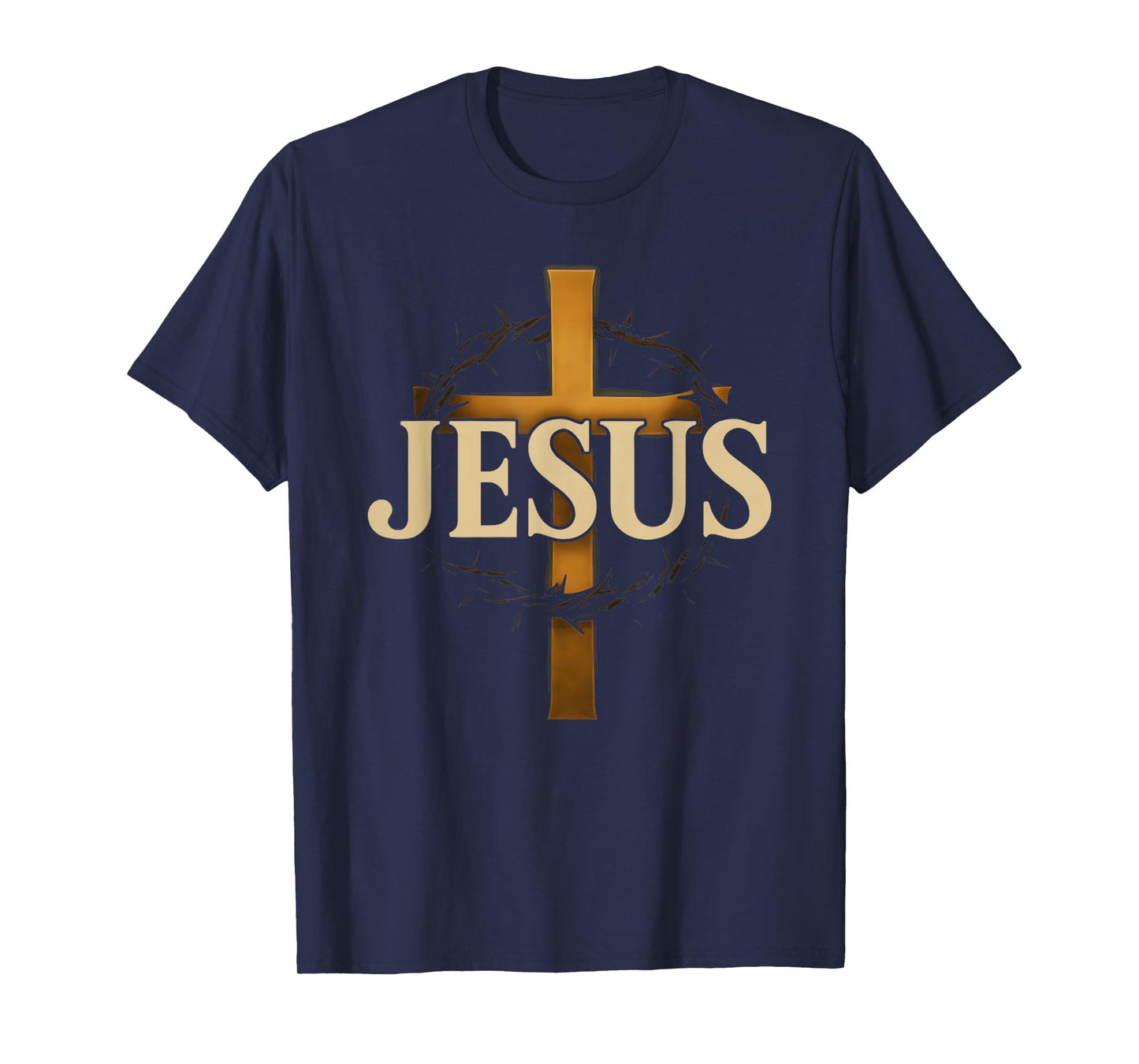 Vintage Jesus Cross With Crown King Christian Gift T-Shirt
